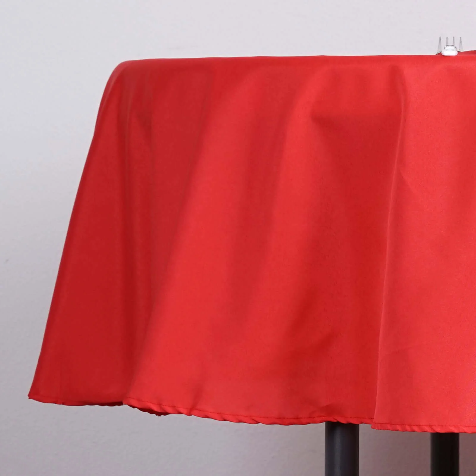 Polyester Round Tablecloth 90" Red - Reusable & Durable Table Cover - Image 5