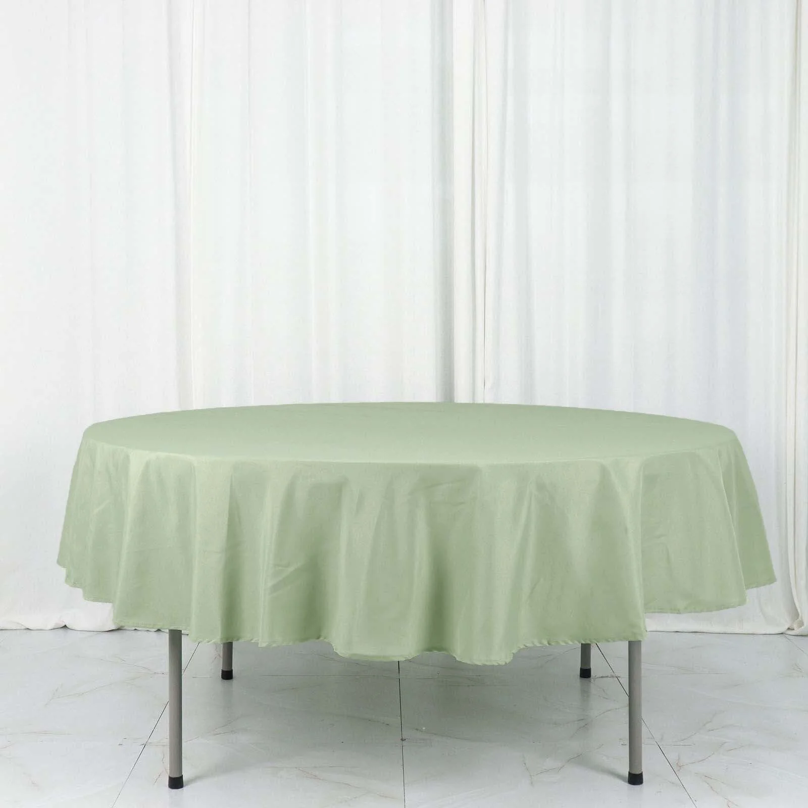 Polyester Round Tablecloth 90" Sage Green - Reusable & Durable Table Cover