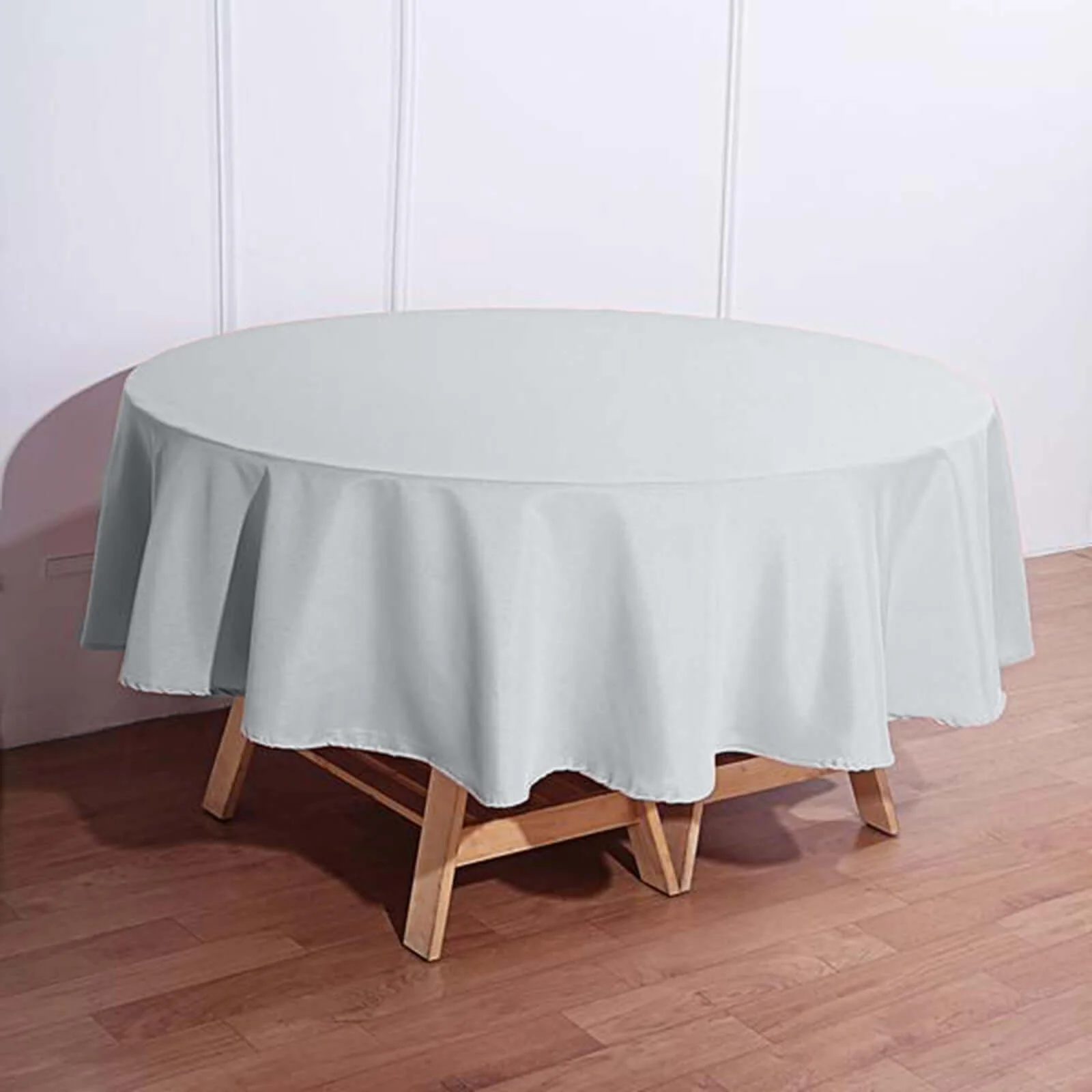 Polyester Round Tablecloth 90" Silver - Reusable & Durable Table Cover - Image 7