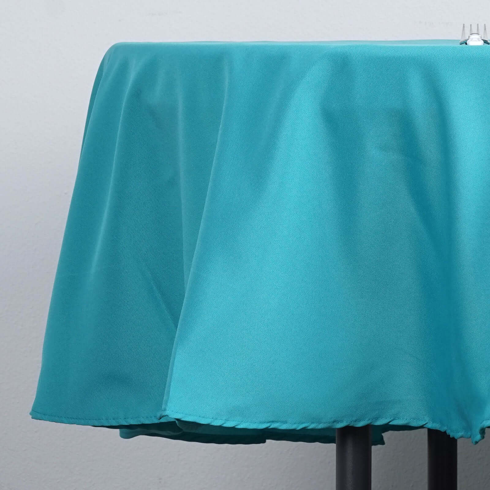 Polyester Round Tablecloth 90" Turquoise - Reusable & Durable Table Cover - Image 5