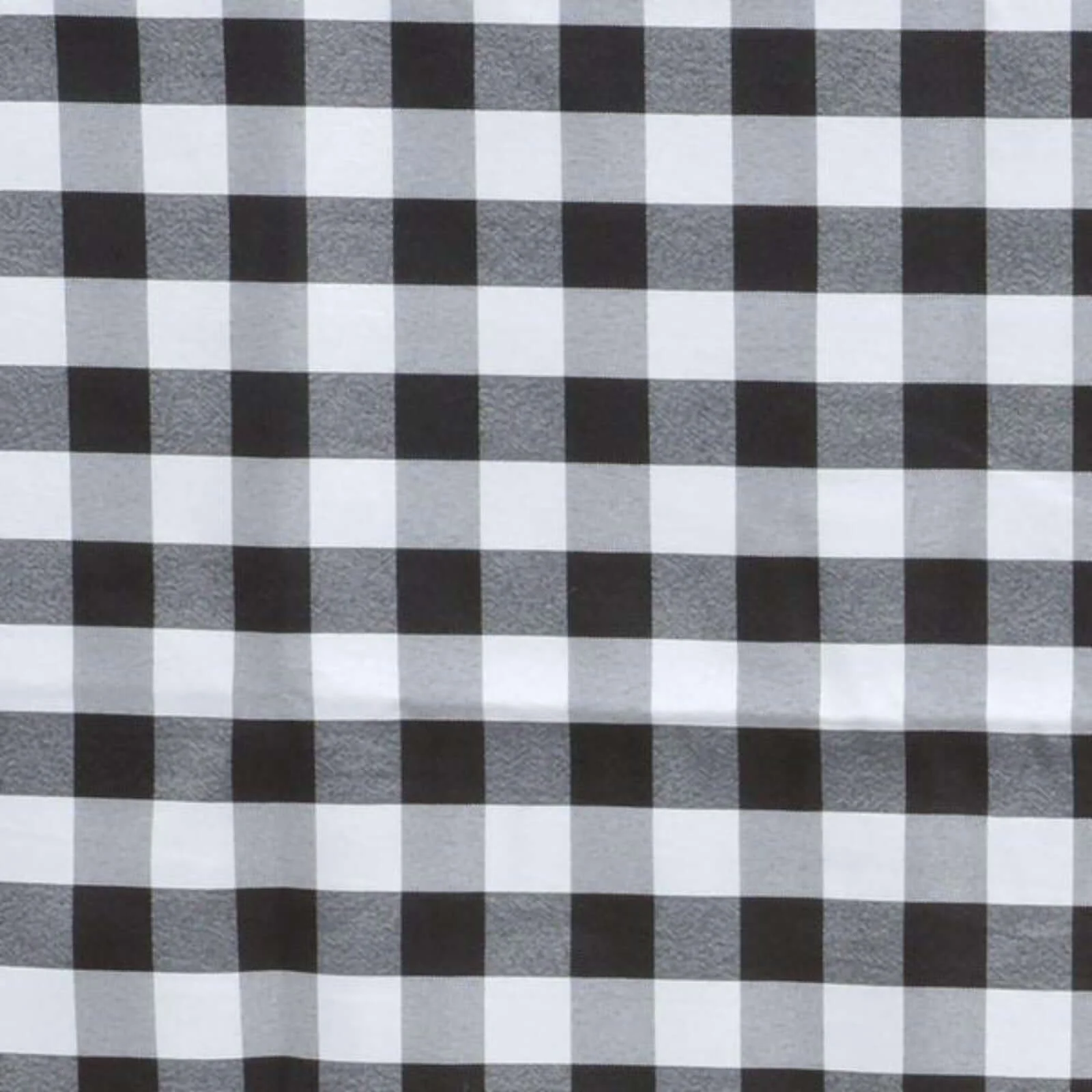 Polyester Round Tablecloth 90" White/Black Checkered Buffalo Plaid Table Cover - Image 6