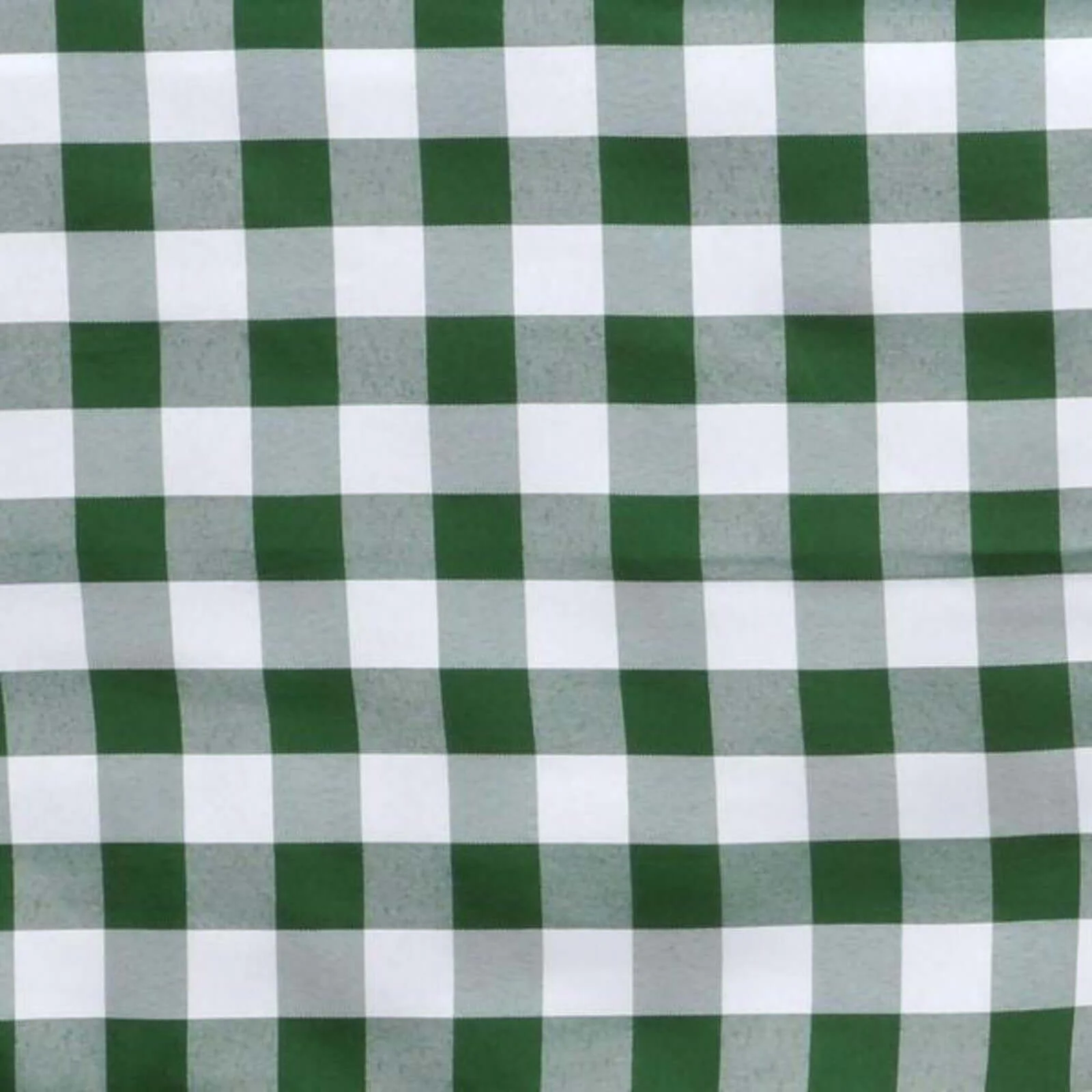 Polyester Round Tablecloth 90" White/Green Checkered Buffalo Plaid Table Cover - Image 3