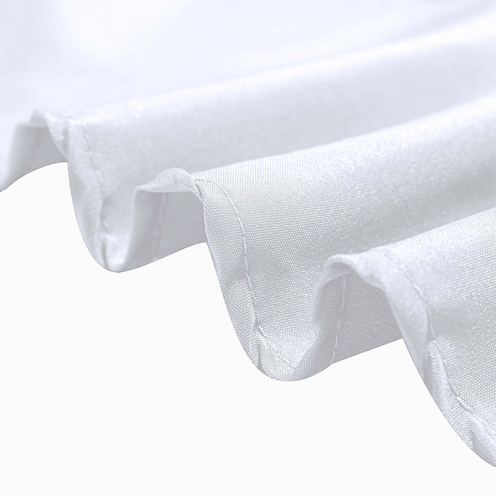 Polyester Round Tablecloth 90" White with Durable Finish - Perfect for Events & Parties - Image 8