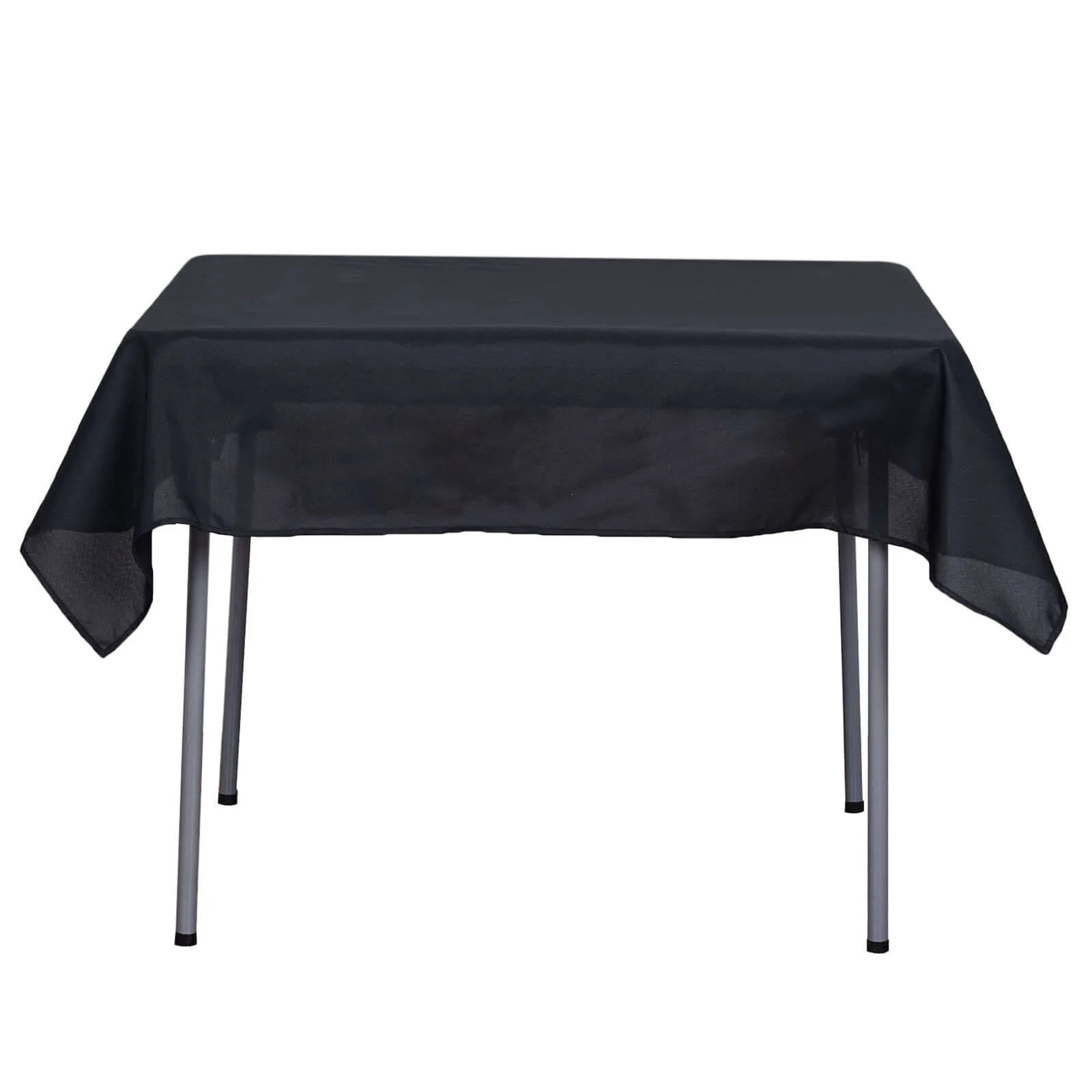 Polyester Square Table Overlay 54"x54" Black - Wrinkle-Resistant Table Topper for Classy Weddings & Events - Image 6