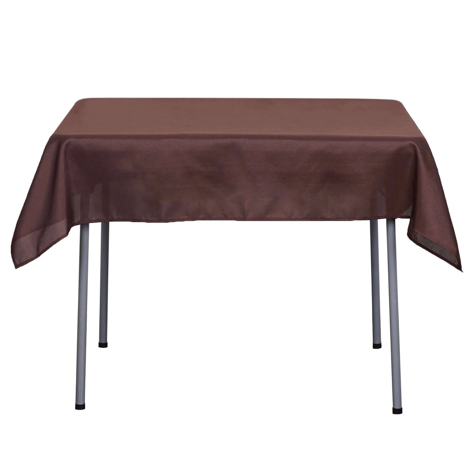 Polyester Square Table Overlay 54"x54" Chocolate - Wrinkle-Resistant Table Topper - Image 6
