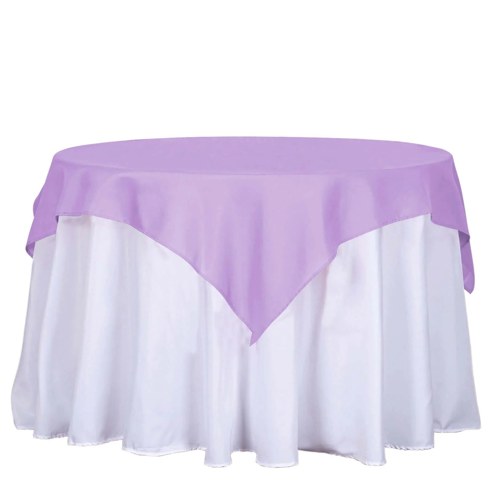 Polyester Square Table Overlay 54"x54" Lavender Lilac - Wrinkle-Resistant Table Topper - Image 7