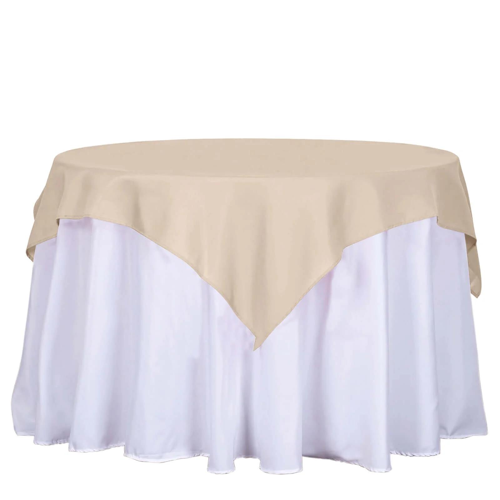 Polyester Square Table Overlay 54"x54" Nude - Wrinkle-Resistant Table Topper - Image 7