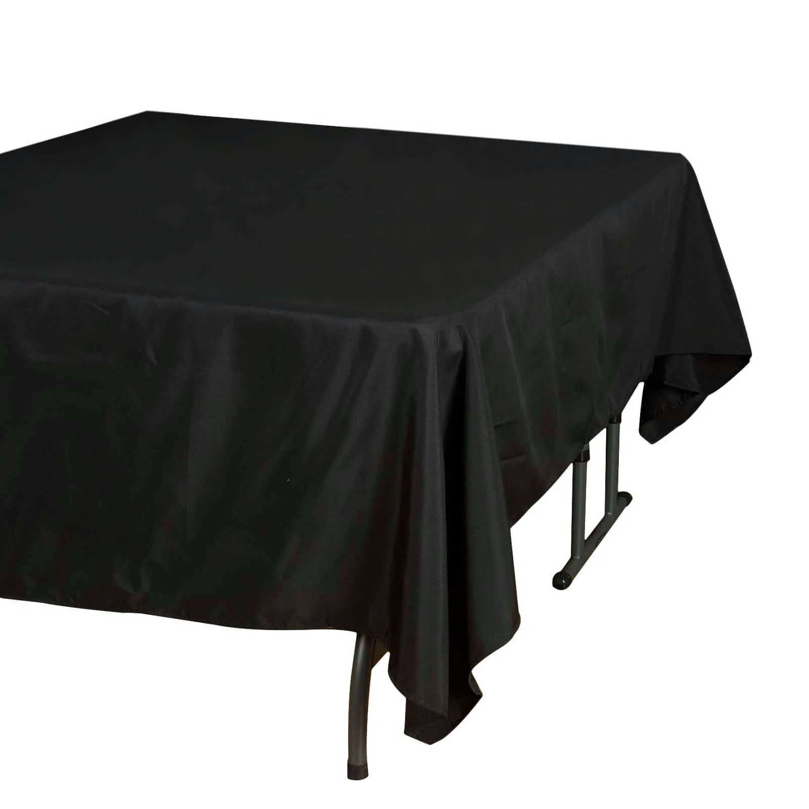 Polyester Square Table Overlay 70"x70" Black - Wrinkle-Resistant Table Topper for Weddings & Events - Image 6