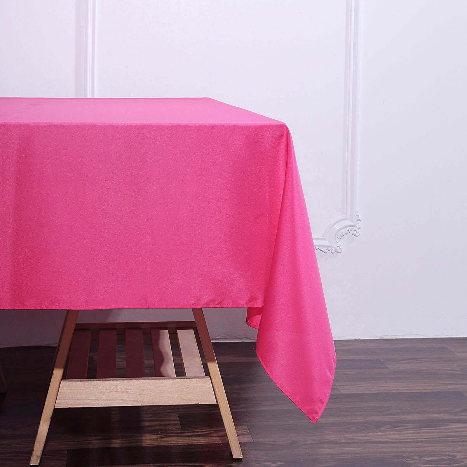 Polyester Square Table Overlay 70"x70" Fuchsia - Wrinkle-Resistant Table Topper - Image 3