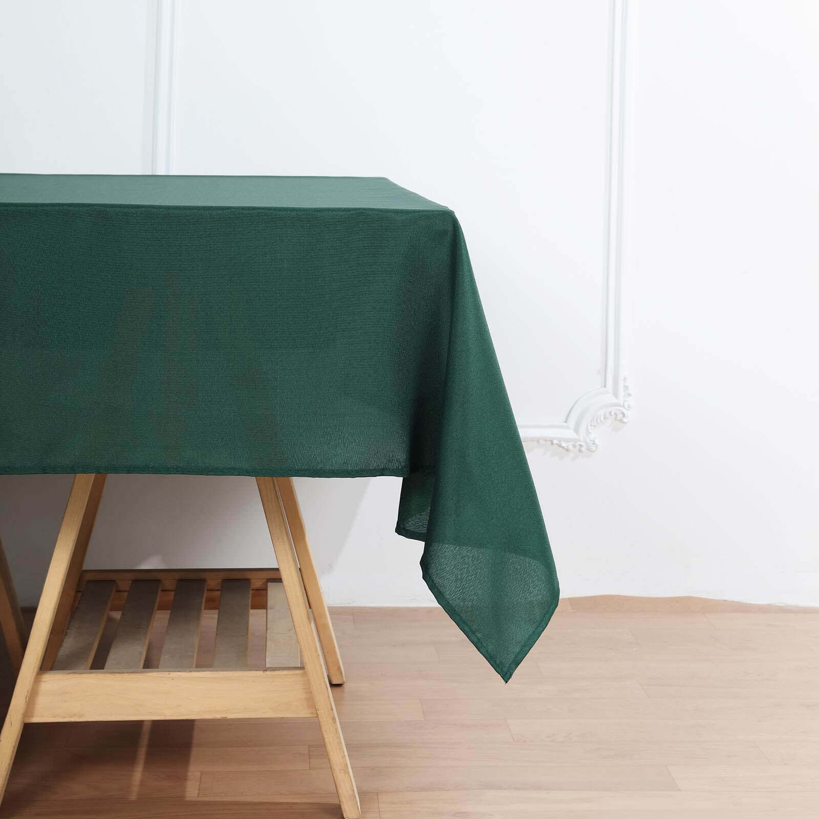 Polyester Square Table Overlay 70"x70" Hunter Emerald Green - Wrinkle-Resistant Table Topper - Image 3