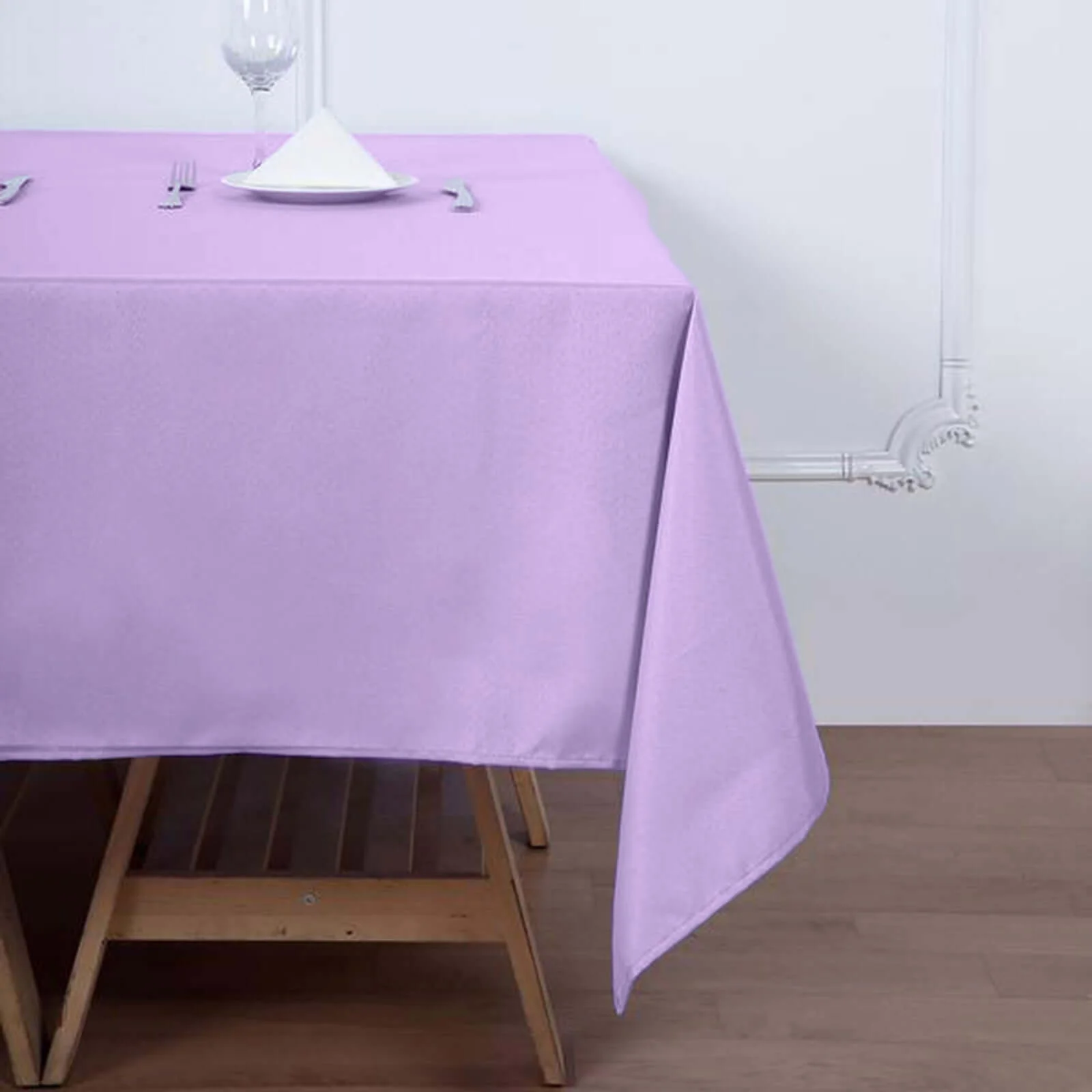 Polyester Square Table Overlay 70"x70" Lavender Lilac - Wrinkle-Resistant Table Topper - Image 5