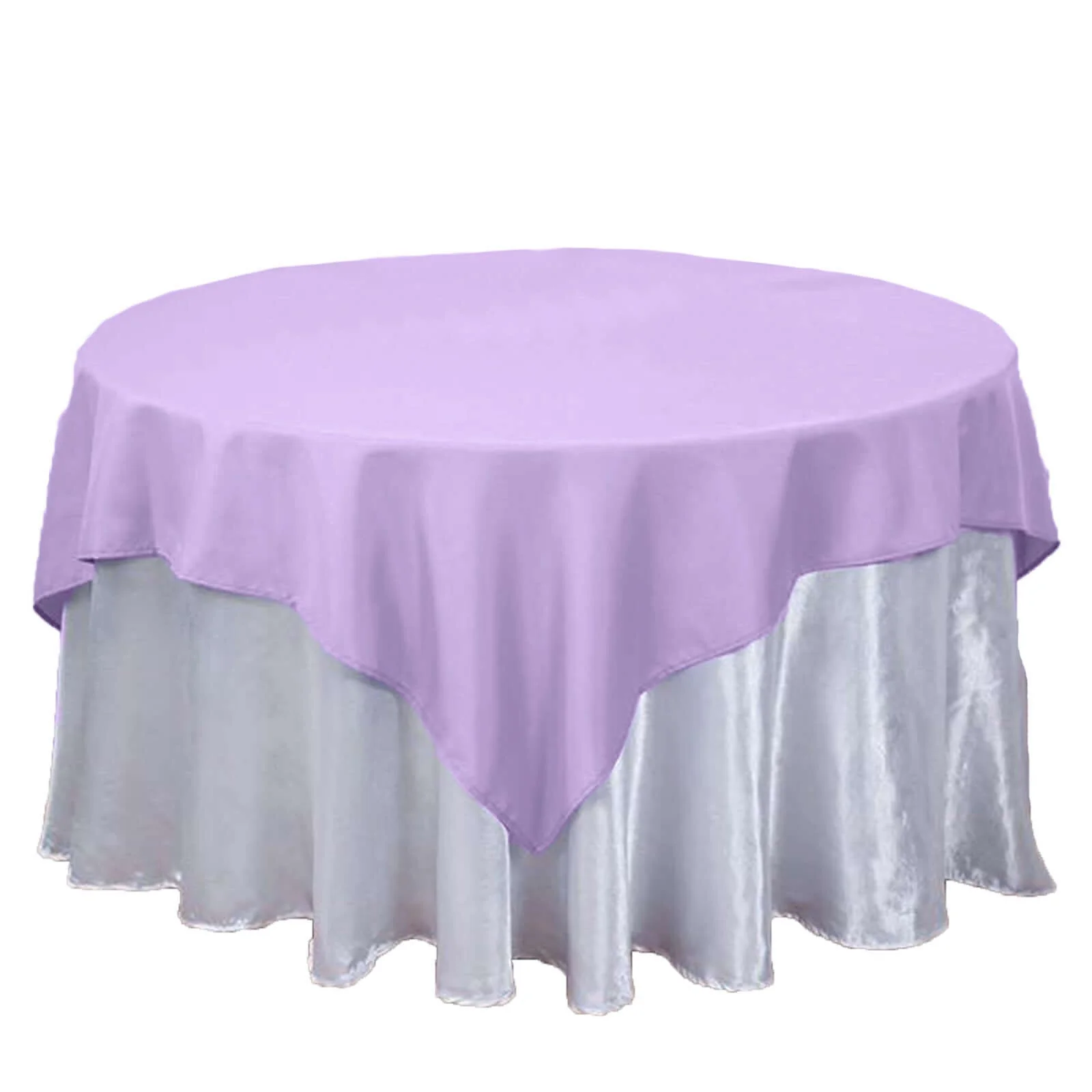 Polyester Square Table Overlay 70"x70" Lavender Lilac - Wrinkle-Resistant Table Topper - Image 7