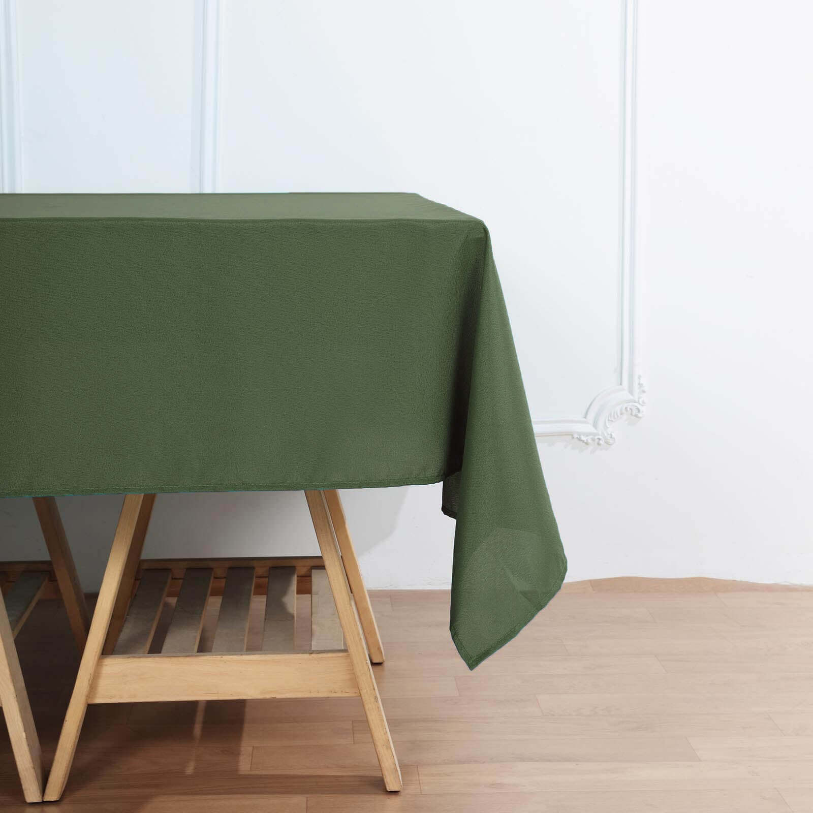 Polyester Square Table Overlay 70"x70" Olive Green - Wrinkle-Resistant Table Topper - Image 6