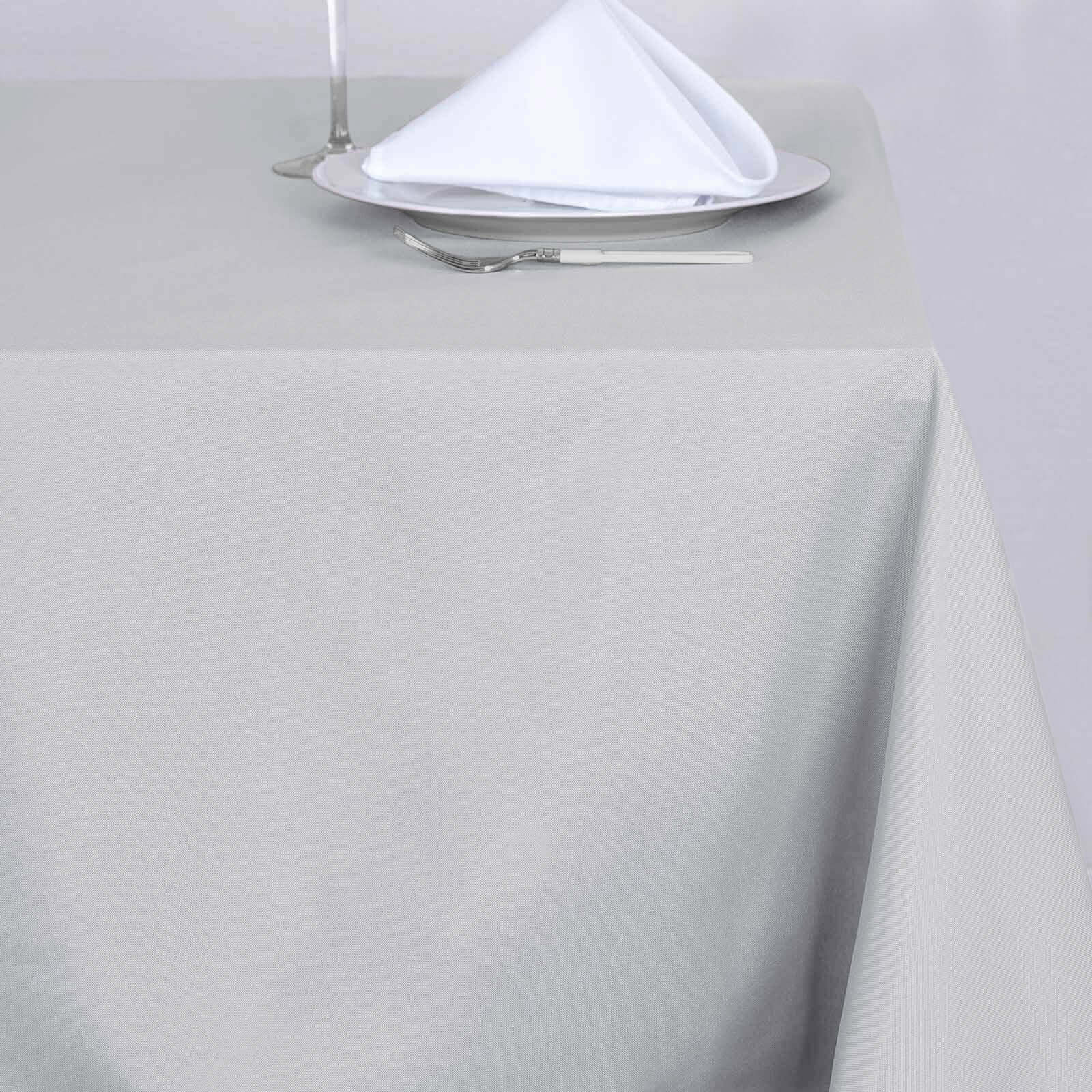 Polyester Square Table Overlay 70"x70" Silver - Wrinkle-Resistant Table Topper - Image 3