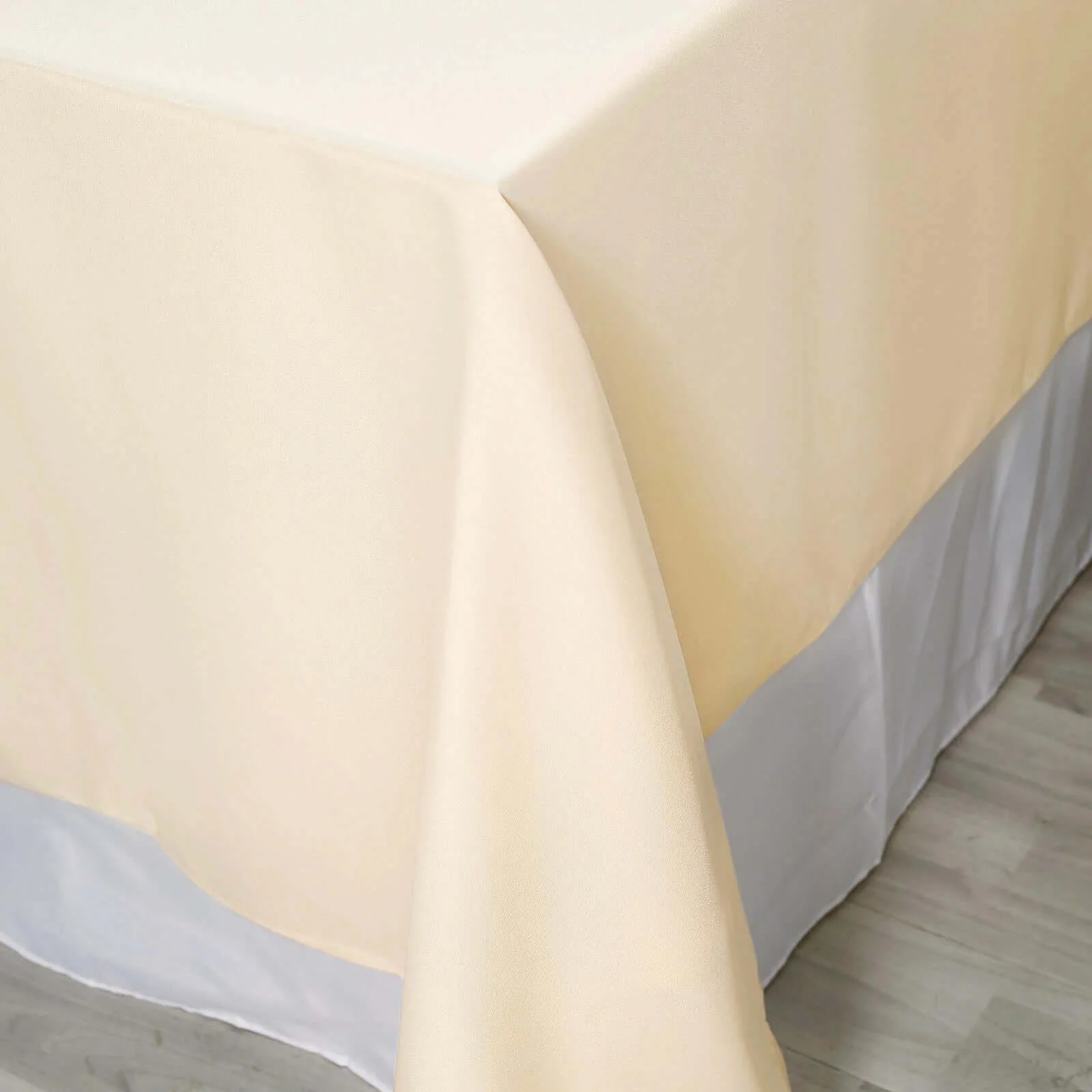 Polyester Square Table Overlay 90"x90" Beige - Wrinkle-Resistant & Durable Table Topper - Image 7