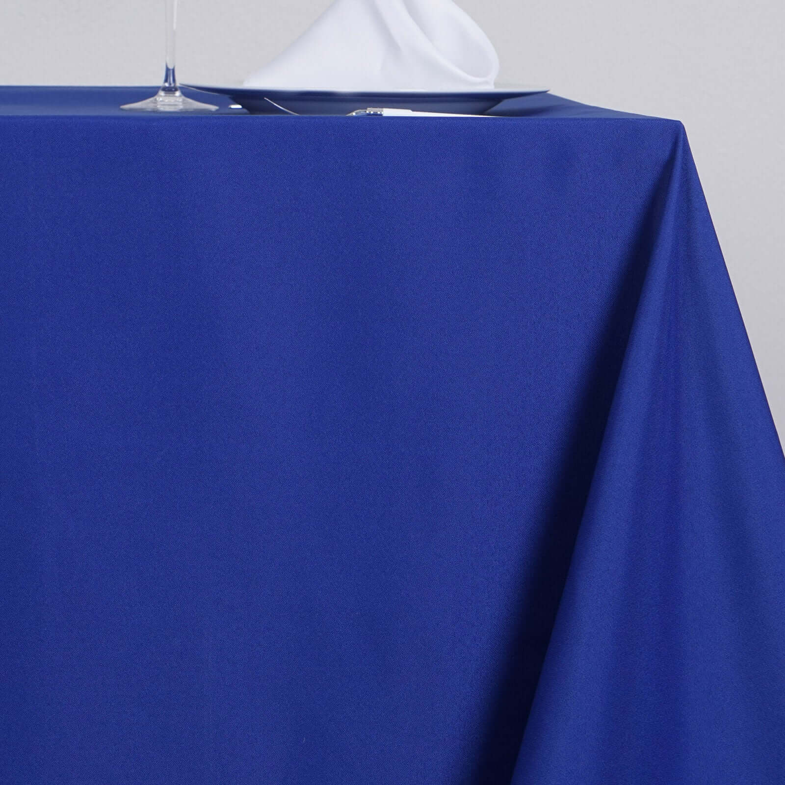 Polyester Square Table Overlay 90"x90" Royal Blue - Wrinkle-Resistant & Durable Table Topper - Image 3