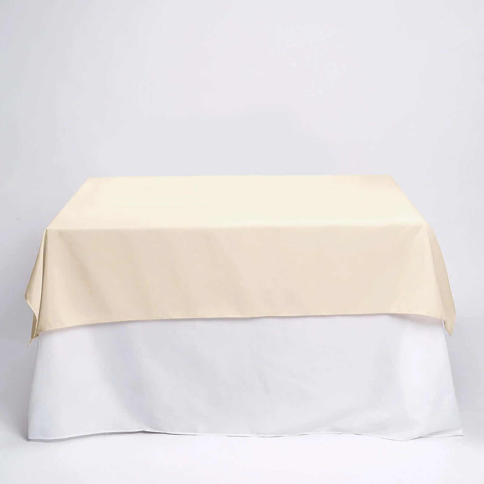 Polyester Square Tablecloth 54"x54" Beige - Wrinkle-Resistant Table Cover - Image 5
