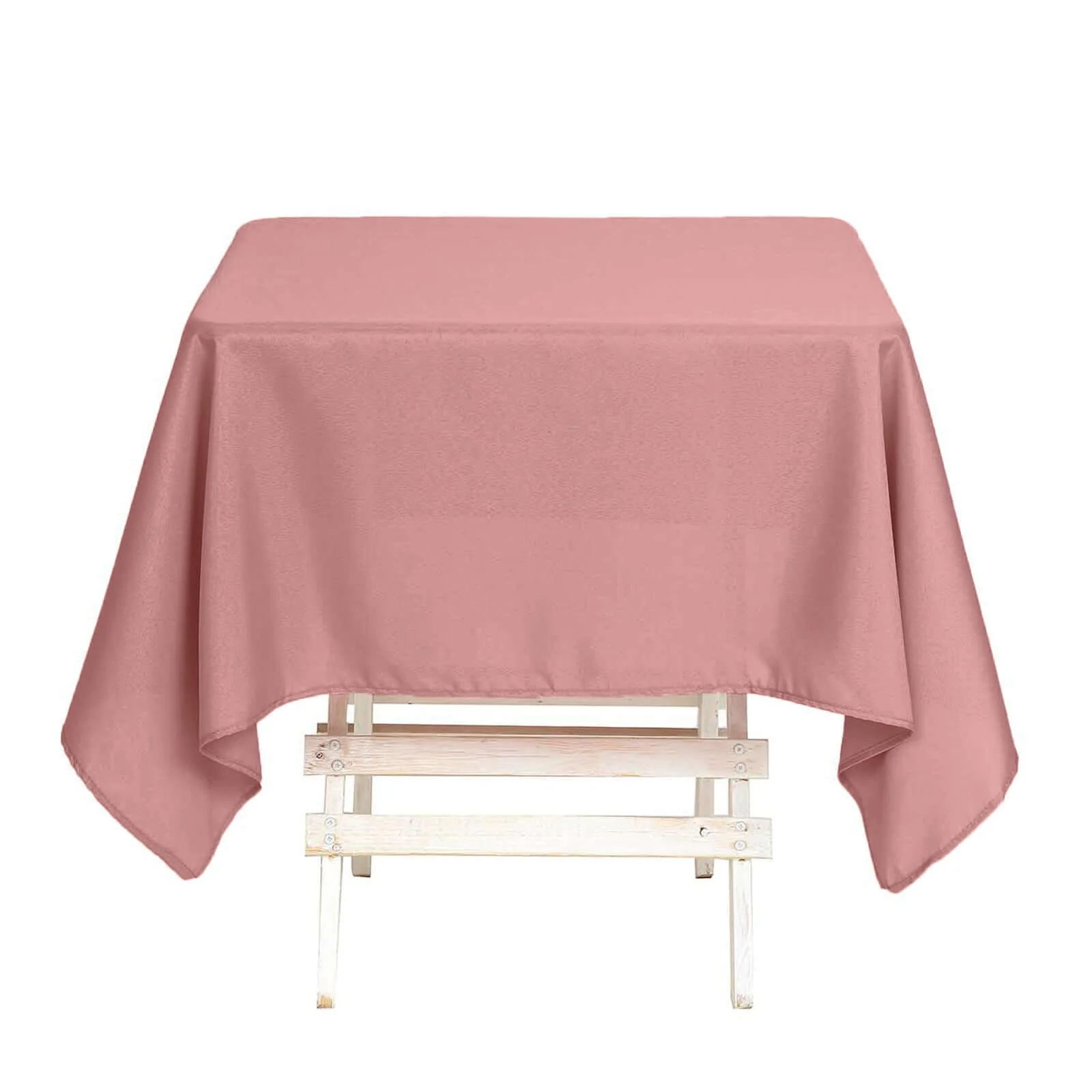 Polyester Square Tablecloth 54"x54" Dusty Rose - Wrinkle-Resistant Table Cover - Image 5