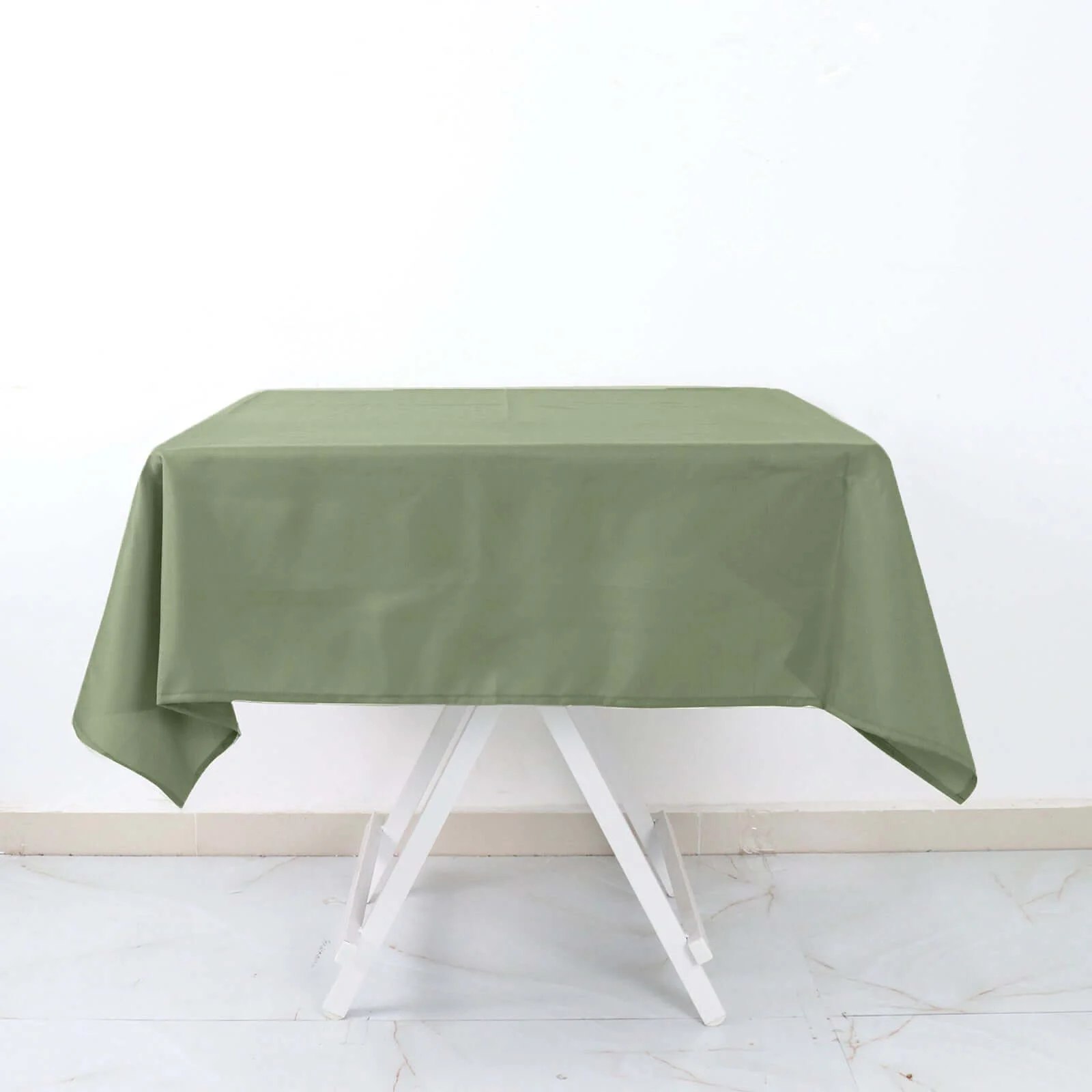 Polyester Square Tablecloth 54"x54" Dusty Sage Green - Wrinkle-Resistant Table Cover - Image 2