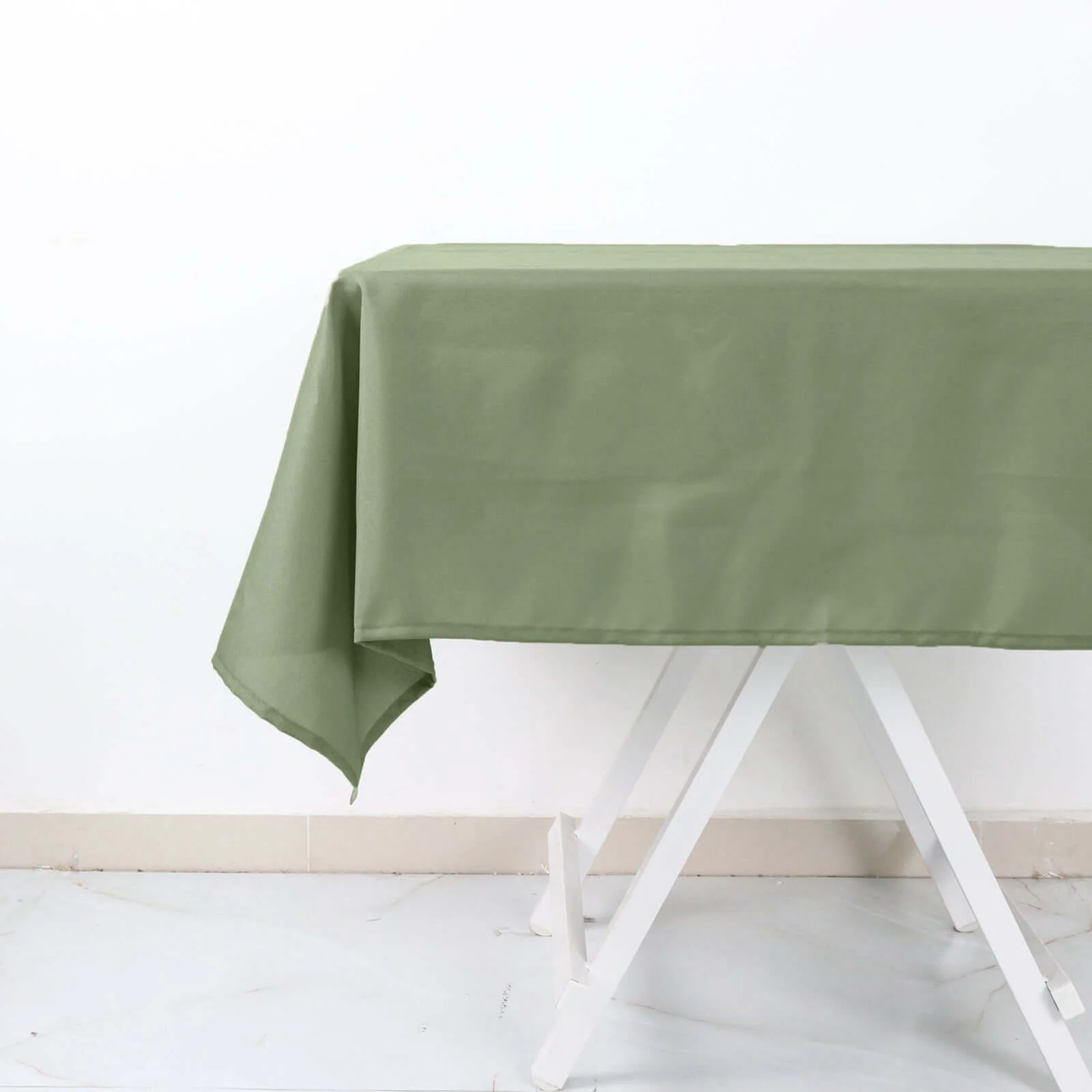 Polyester Square Tablecloth 54"x54" Dusty Sage Green - Wrinkle-Resistant Table Cover - Image 6