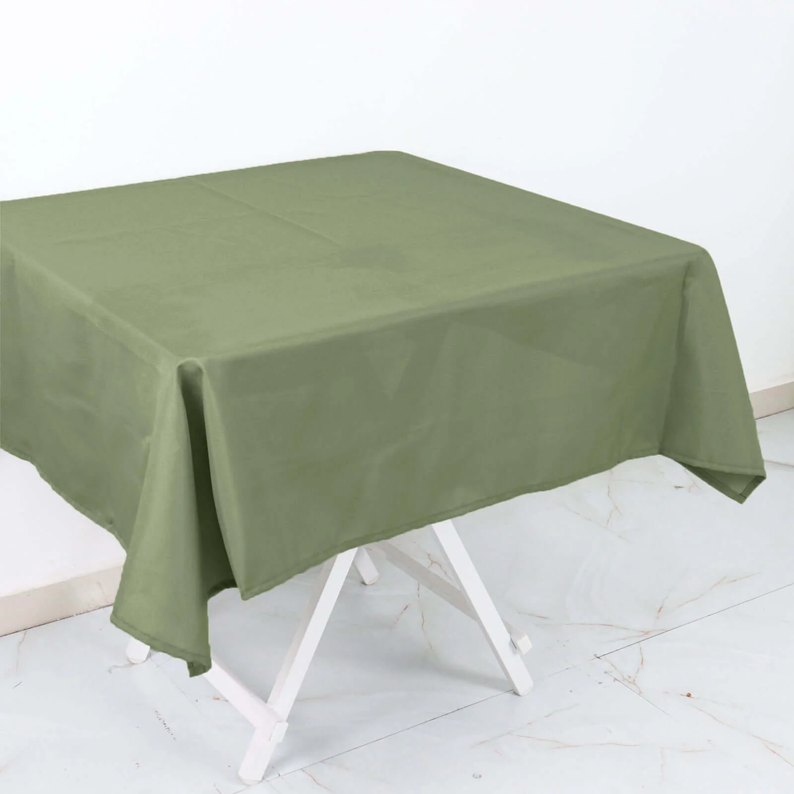Polyester Square Tablecloth 54"x54" Dusty Sage Green - Wrinkle-Resistant Table Cover - Image 8