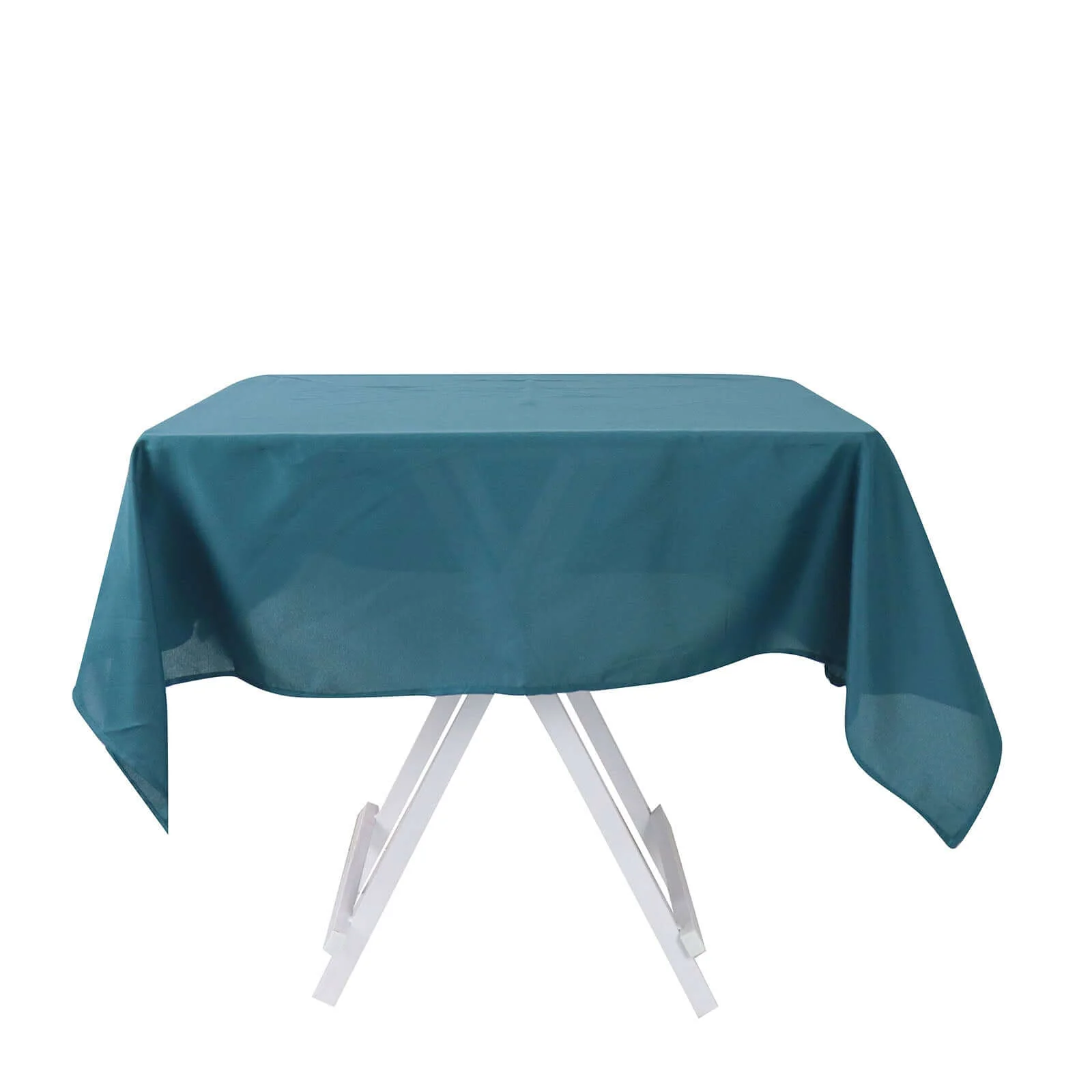 Polyester Square Tablecloth 54"x54" Peacock Teal - Wrinkle-Resistant Table Cover - Image 7