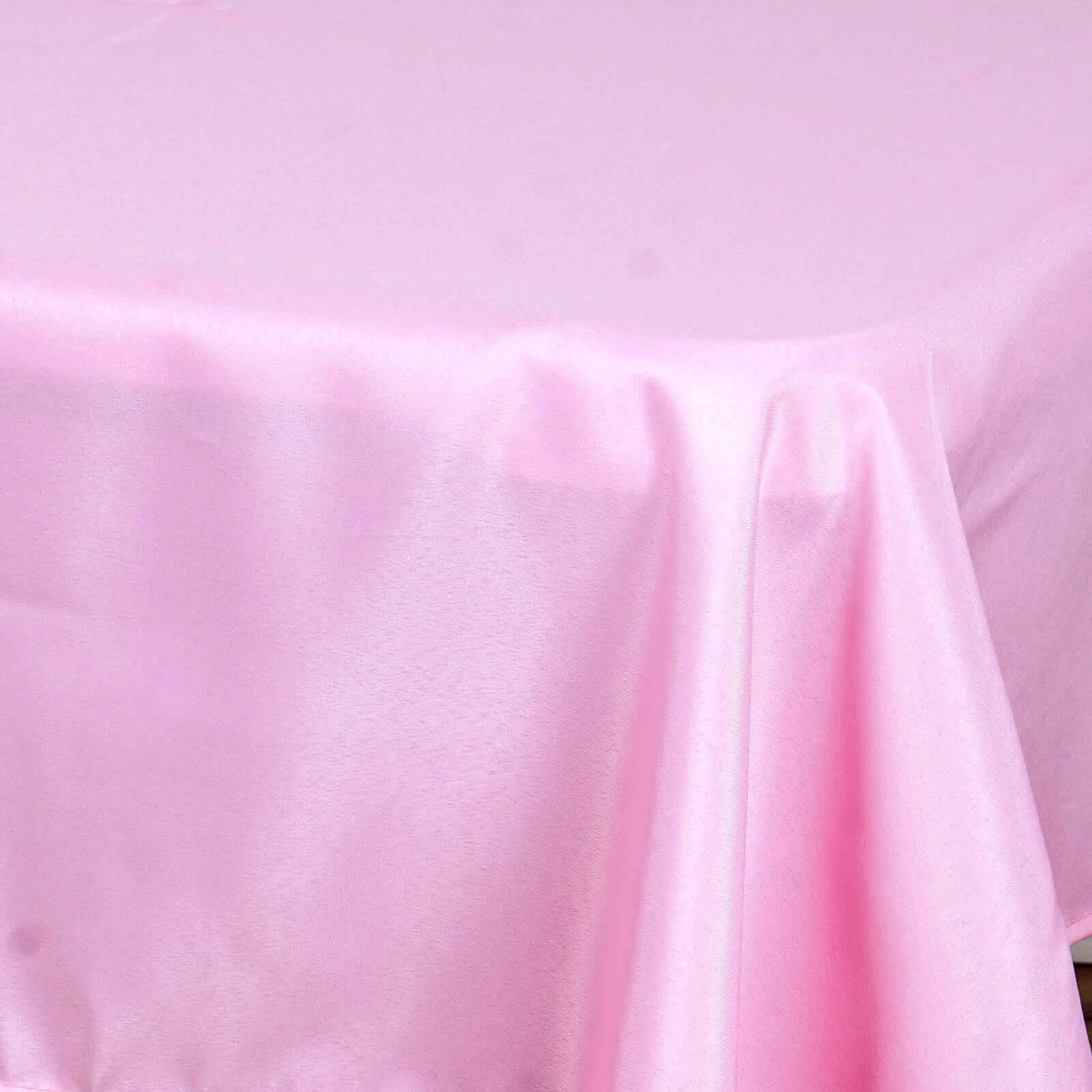 Polyester Square Tablecloth 54"x54" Pink - Wrinkle-Resistant Table Cover - Image 3