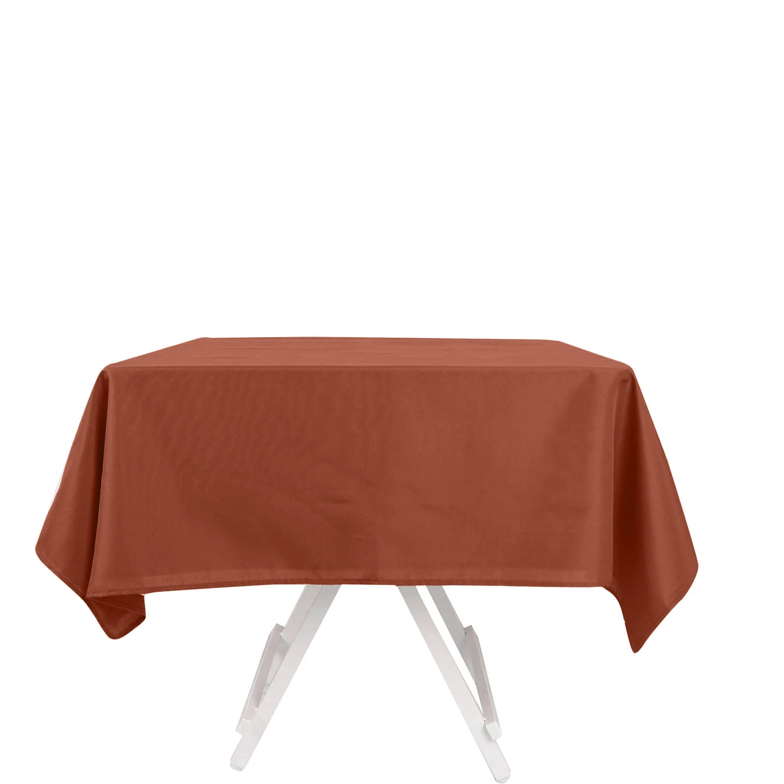Polyester Square Tablecloth 54"x54" Terracotta (Rust) - Wrinkle-Resistant Table Cover - Image 6
