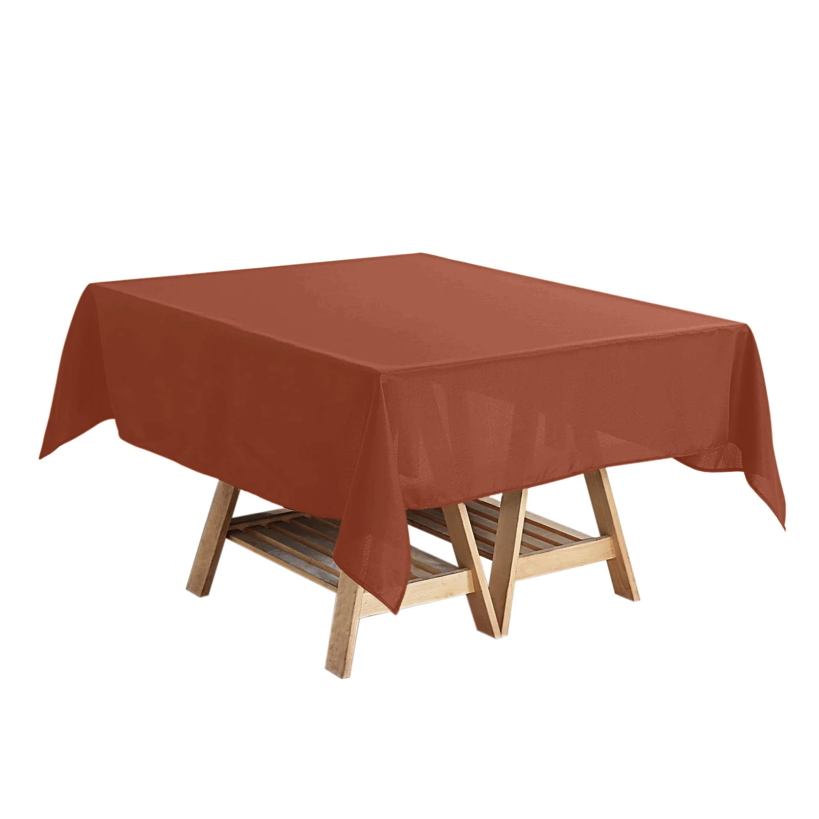Polyester Square Tablecloth 54"x54" Terracotta (Rust) - Wrinkle-Resistant Table Cover - Image 8