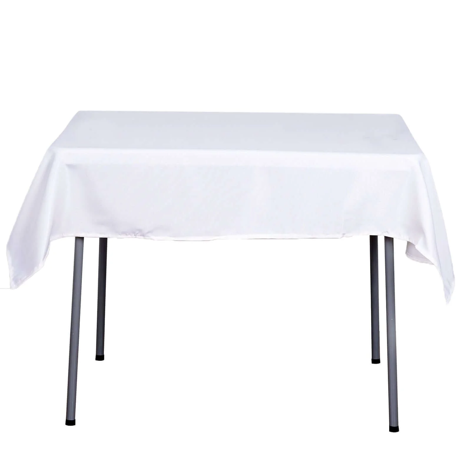 Polyester Square Tablecloth 54"x54" White - Wrinkle-Resistant Table Cover for Special Occasions - Image 6