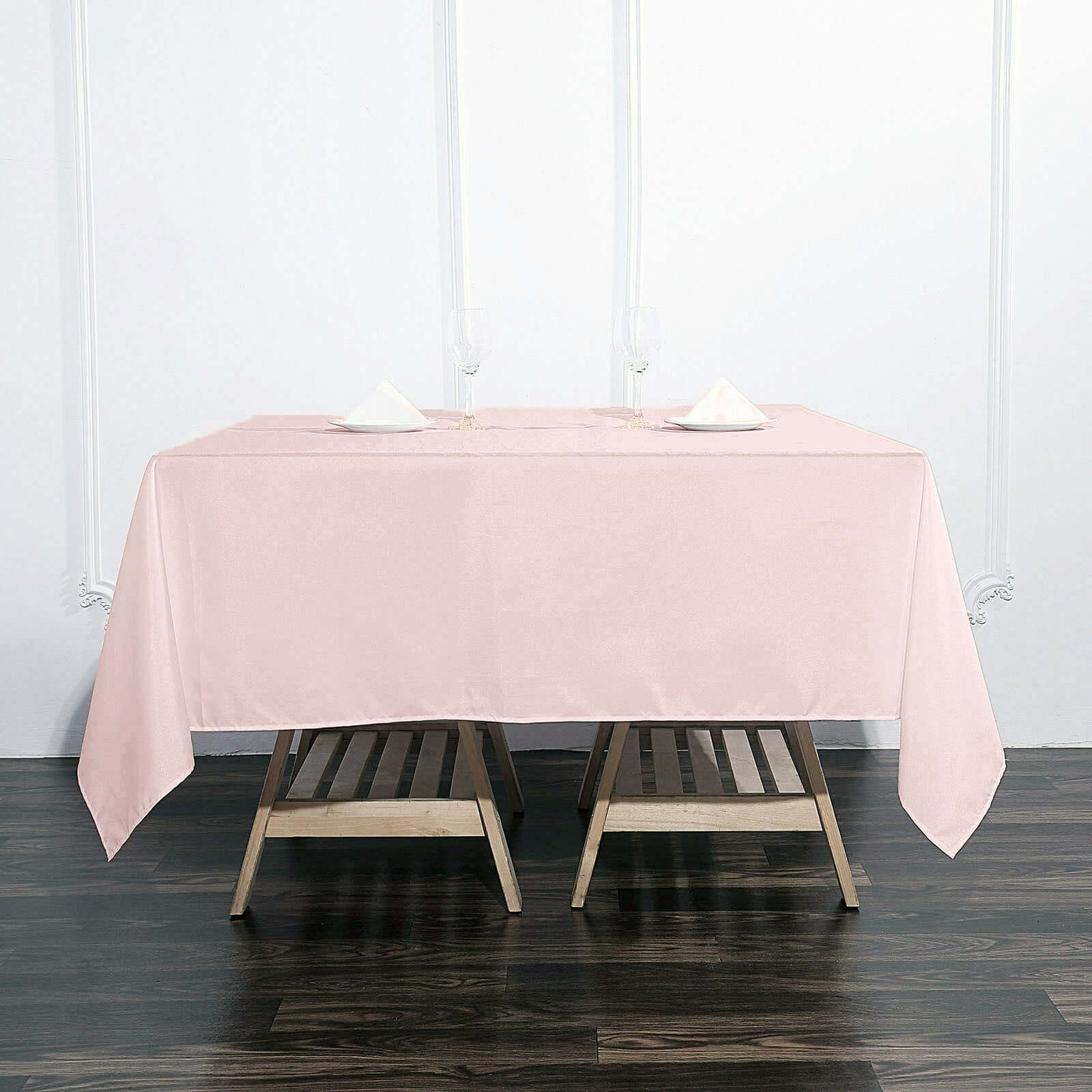 Polyester Square Tablecloth 70"x70" Blush - Wrinkle-Resistant Table Cover