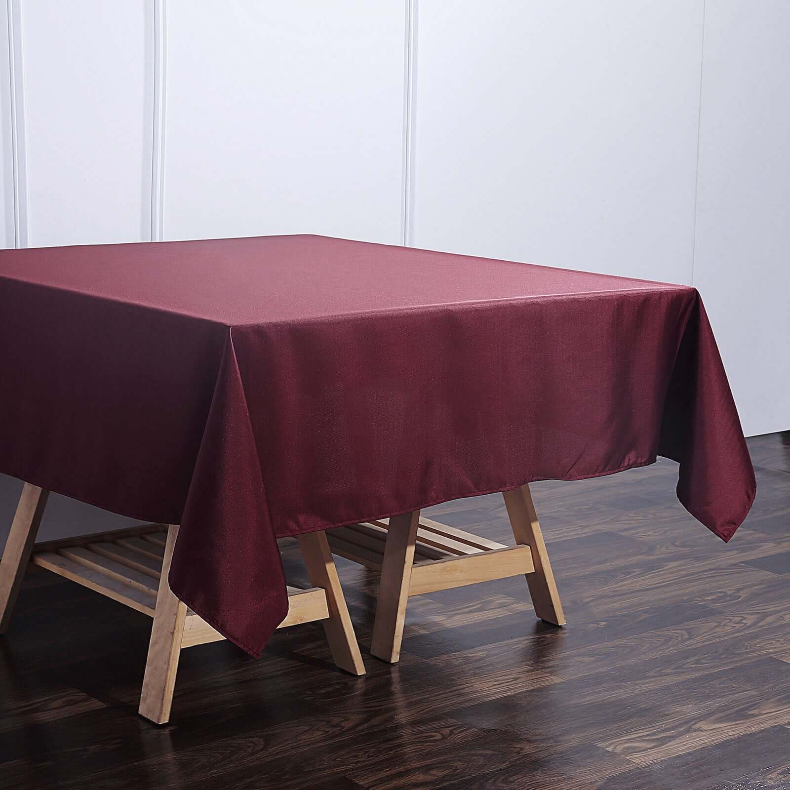 Polyester Square Tablecloth 70"x70" Burgundy - Wrinkle-Resistant Table Cover - Image 2