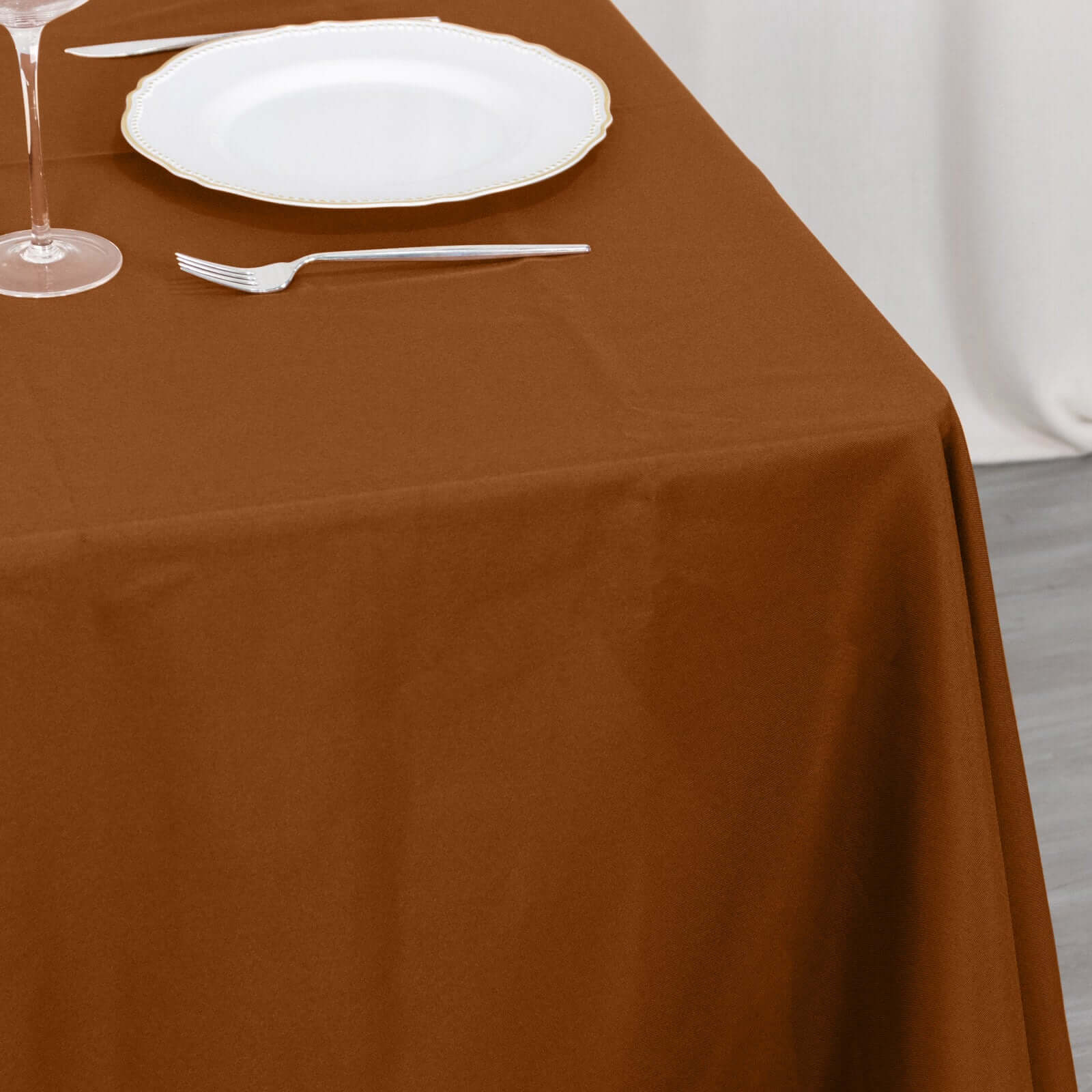 Polyester Square Tablecloth 70"x70" Cinnamon Brown - Wrinkle-Resistant Table Cover - Image 7