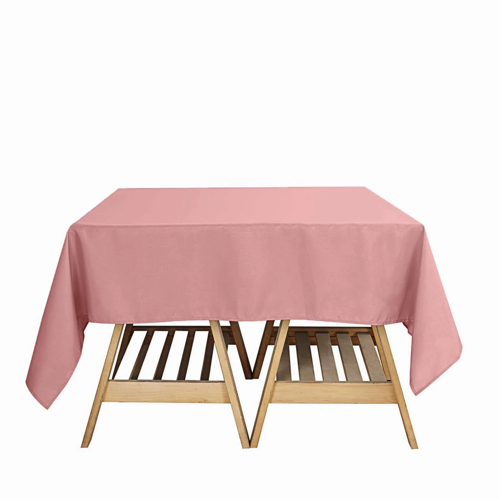 Polyester Square Tablecloth 70"x70" Dusty Rose - Wrinkle-Resistant Table Cover - Image 6