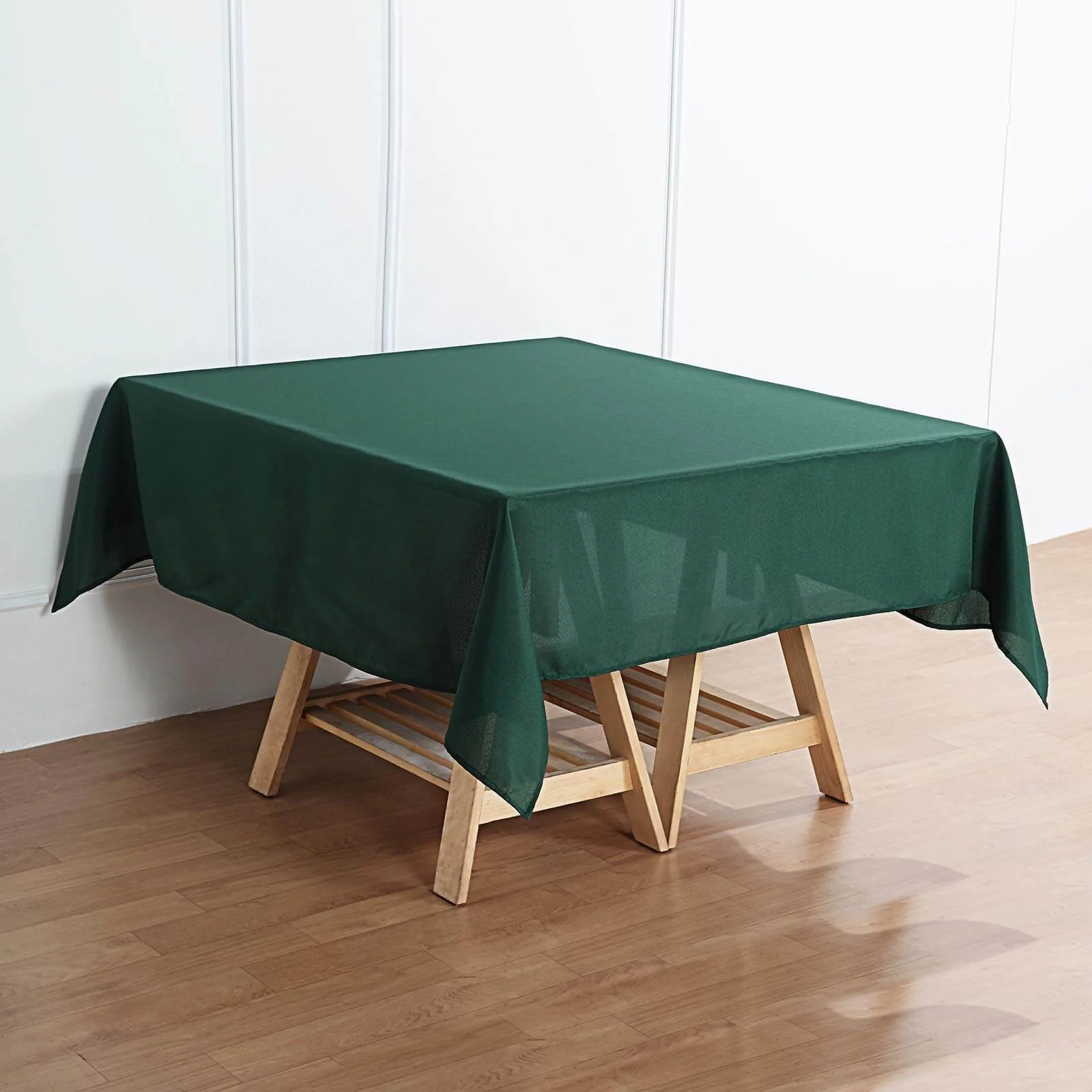 Polyester Square Tablecloth 70"x70" Hunter Emerald Green - Wrinkle-Resistant Table Cover - Image 2