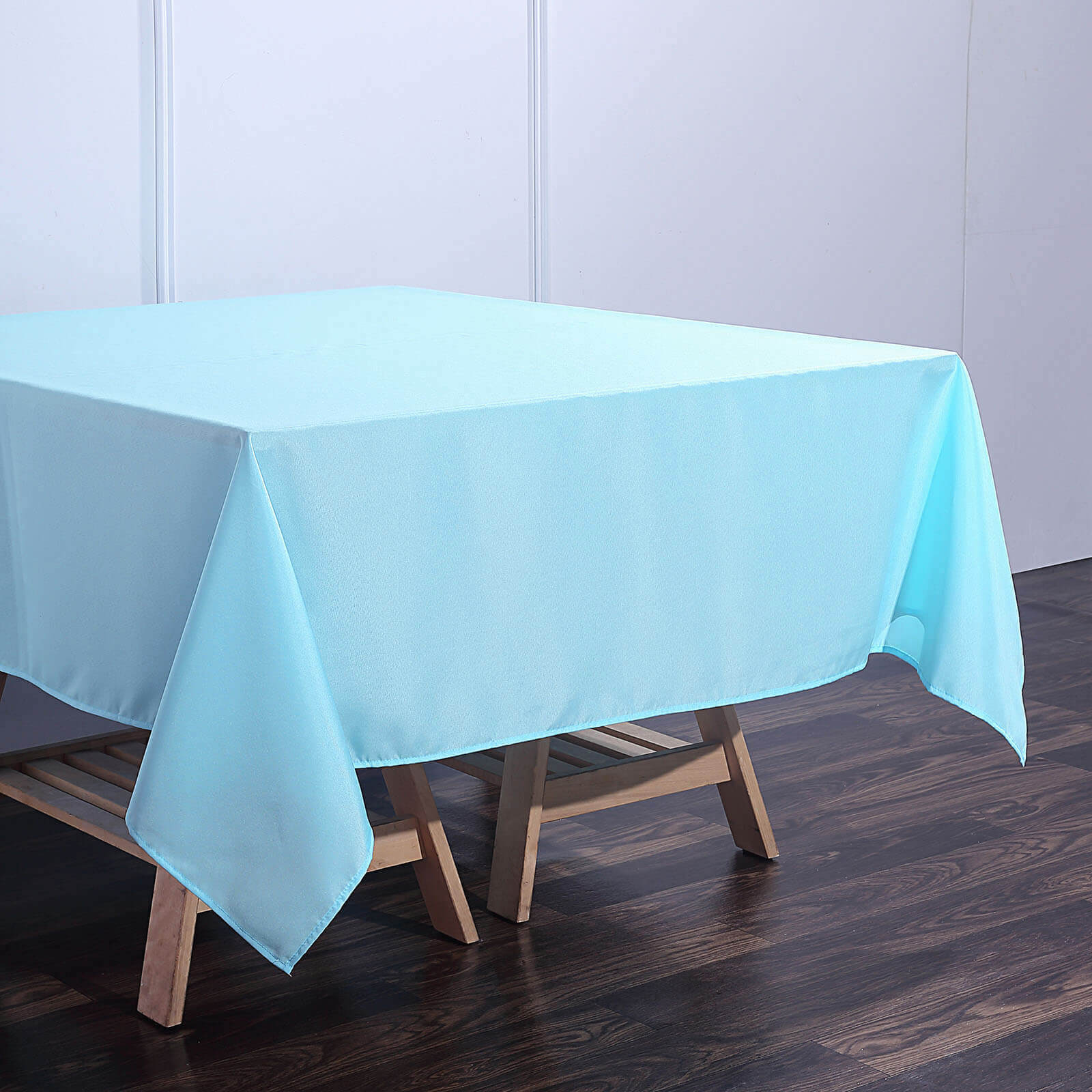Polyester Square Tablecloth 70"x70" Light Blue - Wrinkle-Resistant Table Cover - Image 3