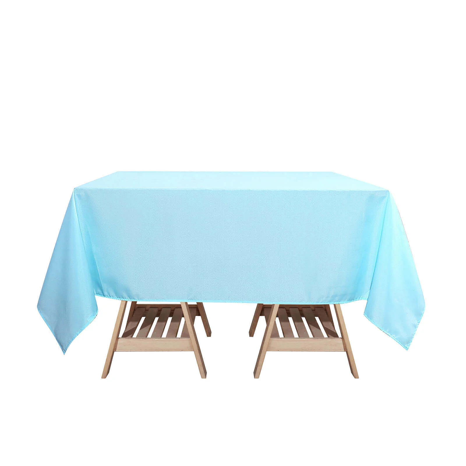 Polyester Square Tablecloth 70"x70" Light Blue - Wrinkle-Resistant Table Cover - Image 4