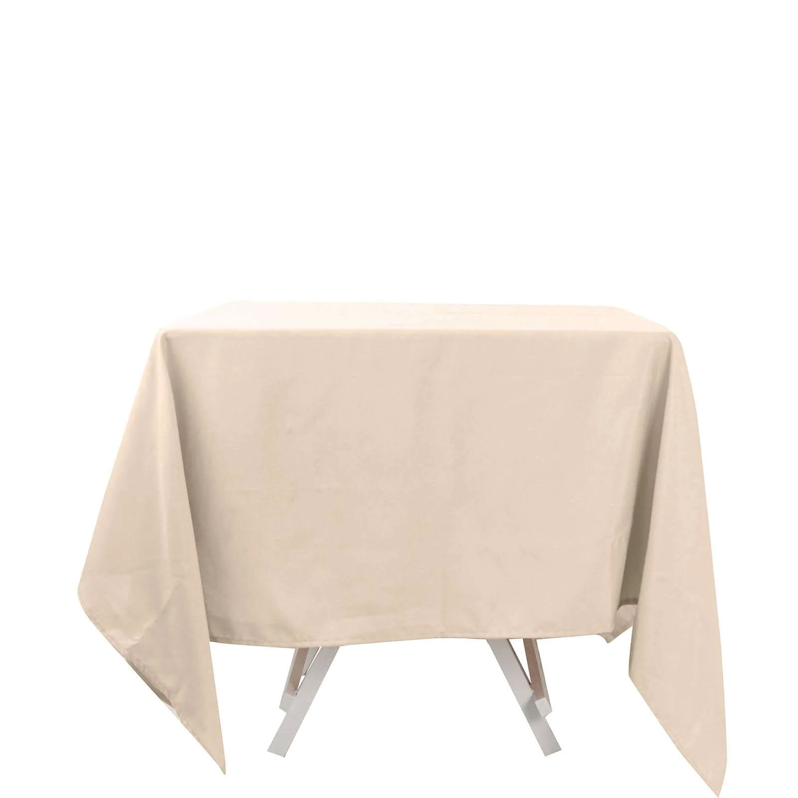 Polyester Square Tablecloth 70"x70" Nude - Wrinkle-Resistant Table Cover - Image 7