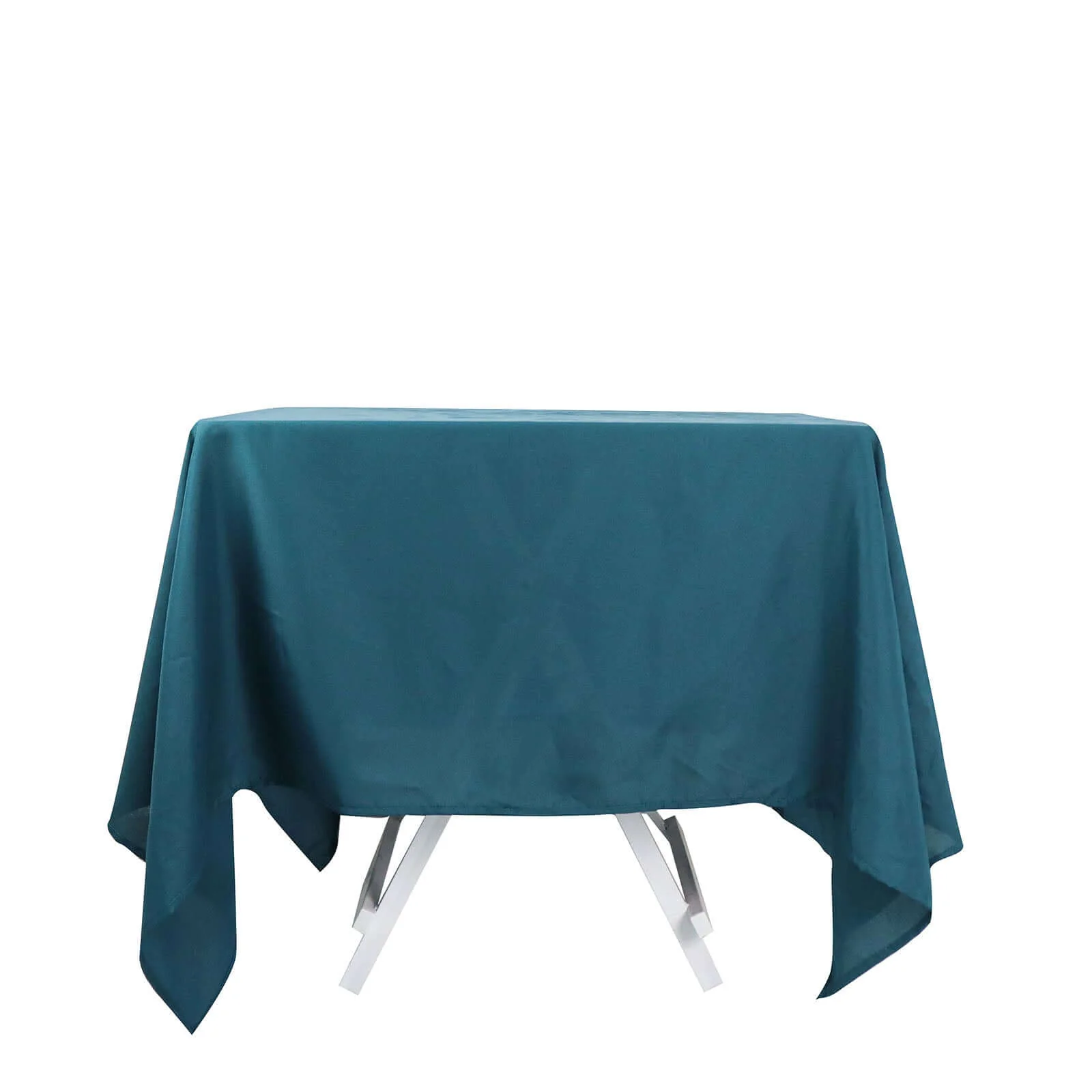 Polyester Square Tablecloth 70"x70" Peacock Teal - Wrinkle-Resistant Table Cover - Image 7