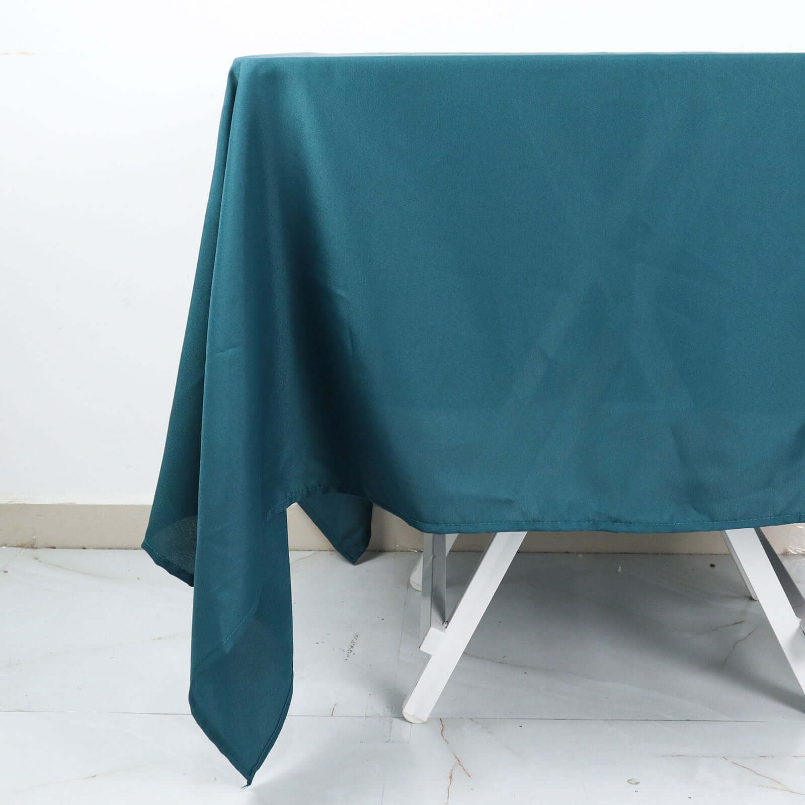 Polyester Square Tablecloth 70"x70" Peacock Teal - Wrinkle-Resistant Table Cover - Image 8
