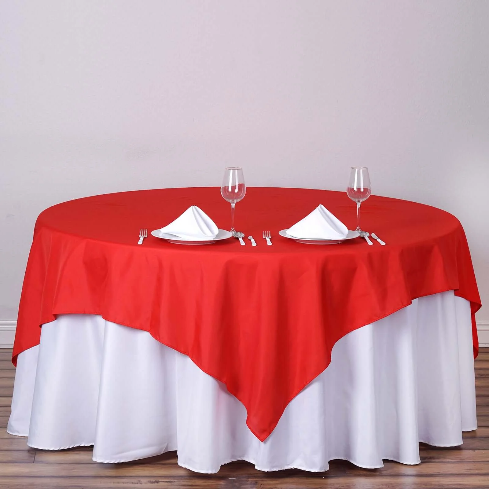 Polyester Square Tablecloth 70"x70" Red - Wrinkle-Resistant Table Cover - Image 7