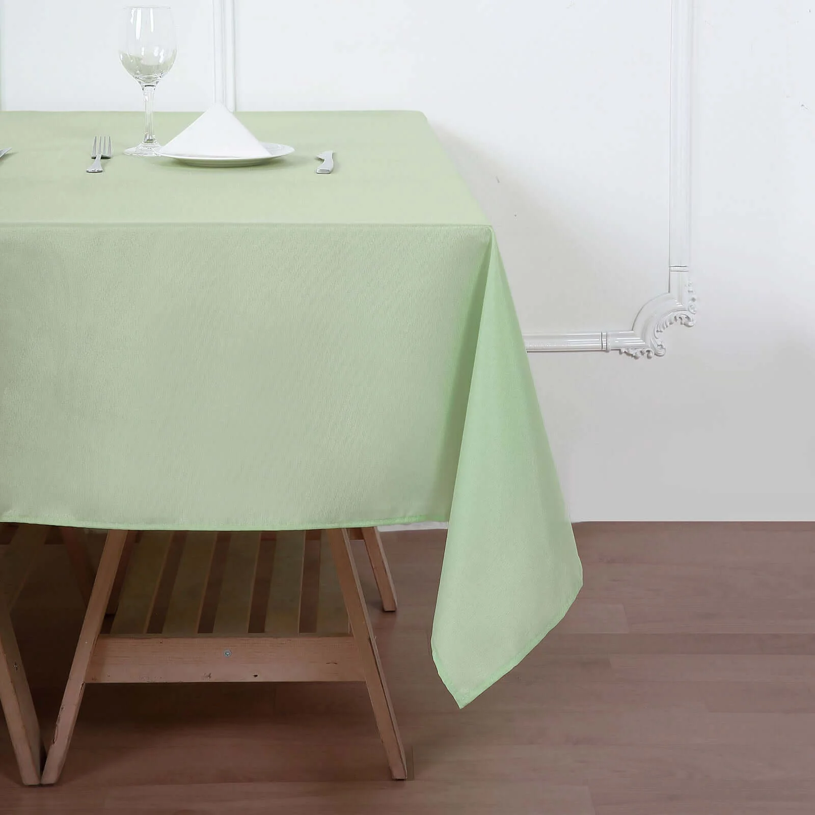 Polyester Square Tablecloth 70"x70" Sage Green - Wrinkle-Resistant Table Cover - Image 2