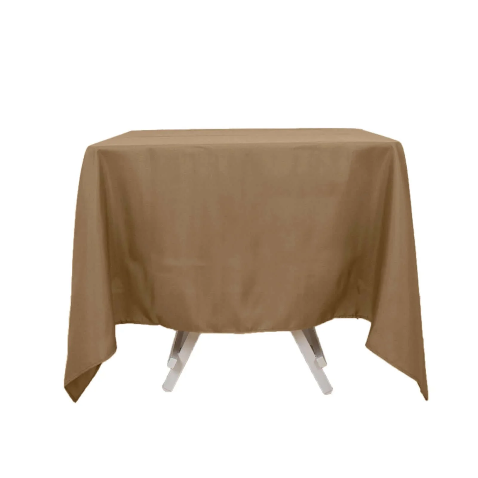 Polyester Square Tablecloth 70"x70" Taupe - Wrinkle-Resistant Table Cover - Image 6