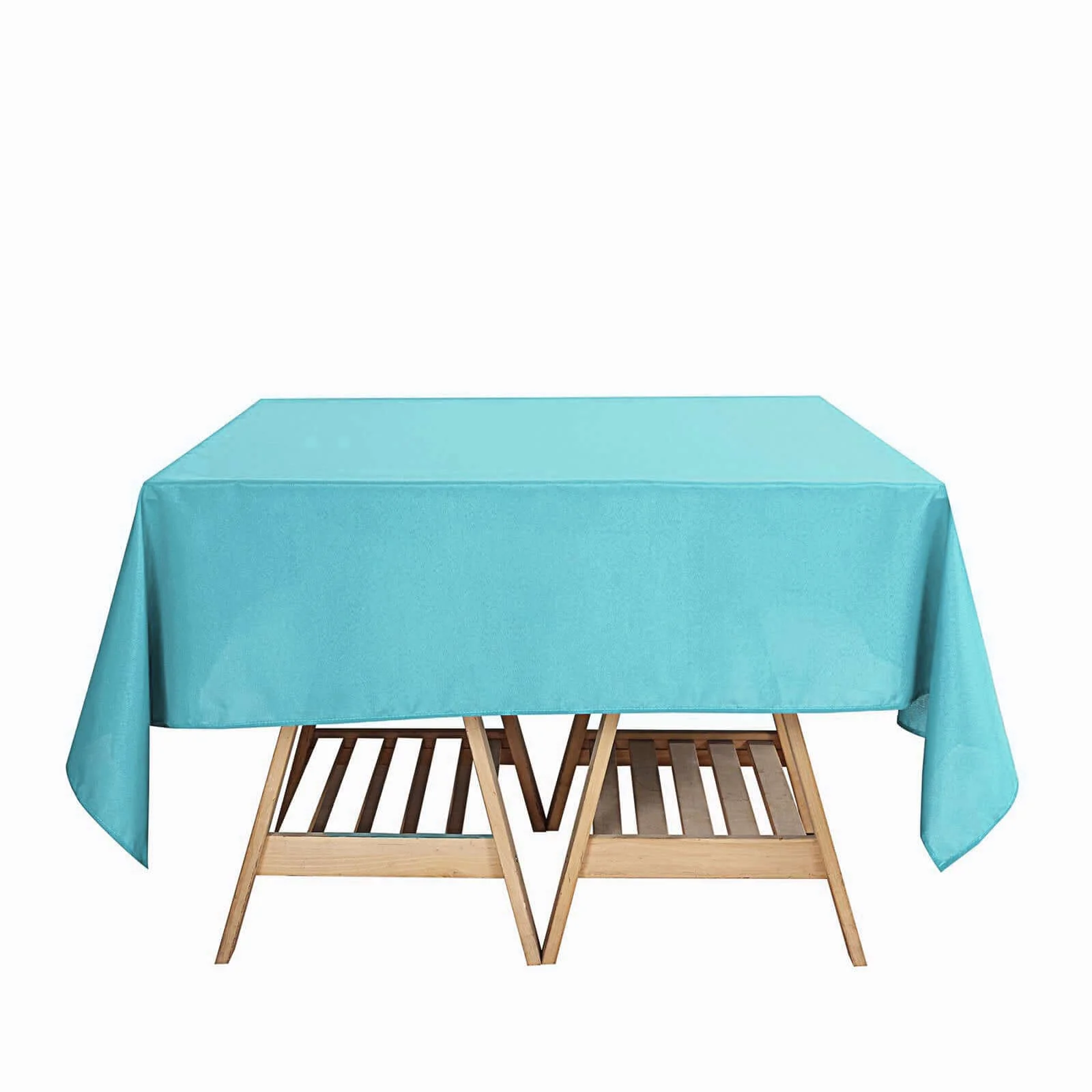 Polyester Square Tablecloth 70"x70" Turquoise - Wrinkle-Resistant Table Cover - Image 4