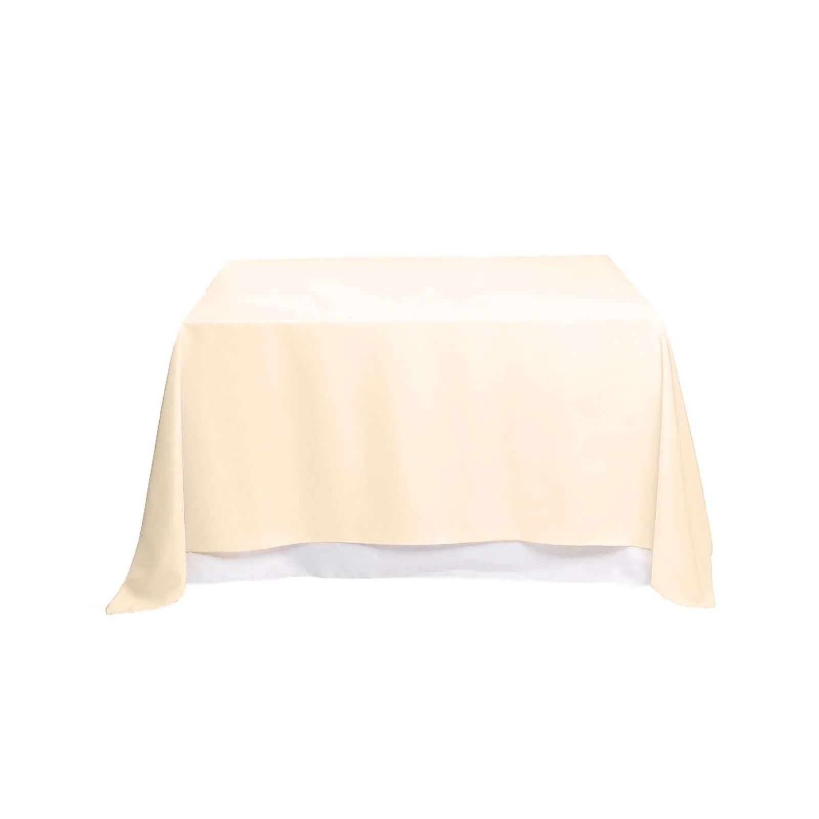 Polyester Square Tablecloth 90"x90" Beige - Wrinkle-Resistant & Durable Table Cover - Image 5