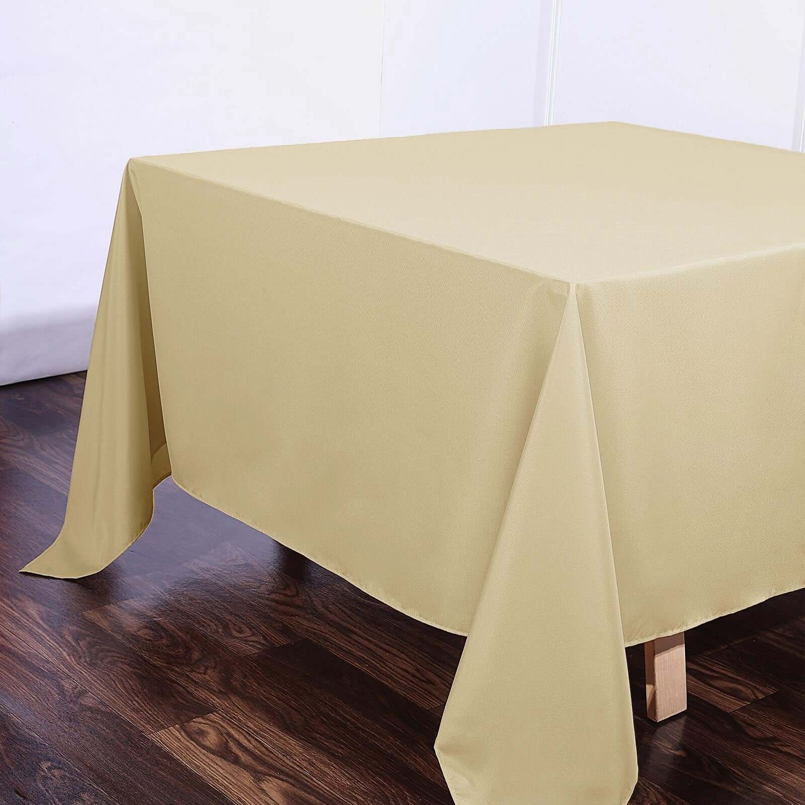 Polyester Square Tablecloth 90"x90" Champagne - Wrinkle-Resistant & Durable Table Cover - Image 7
