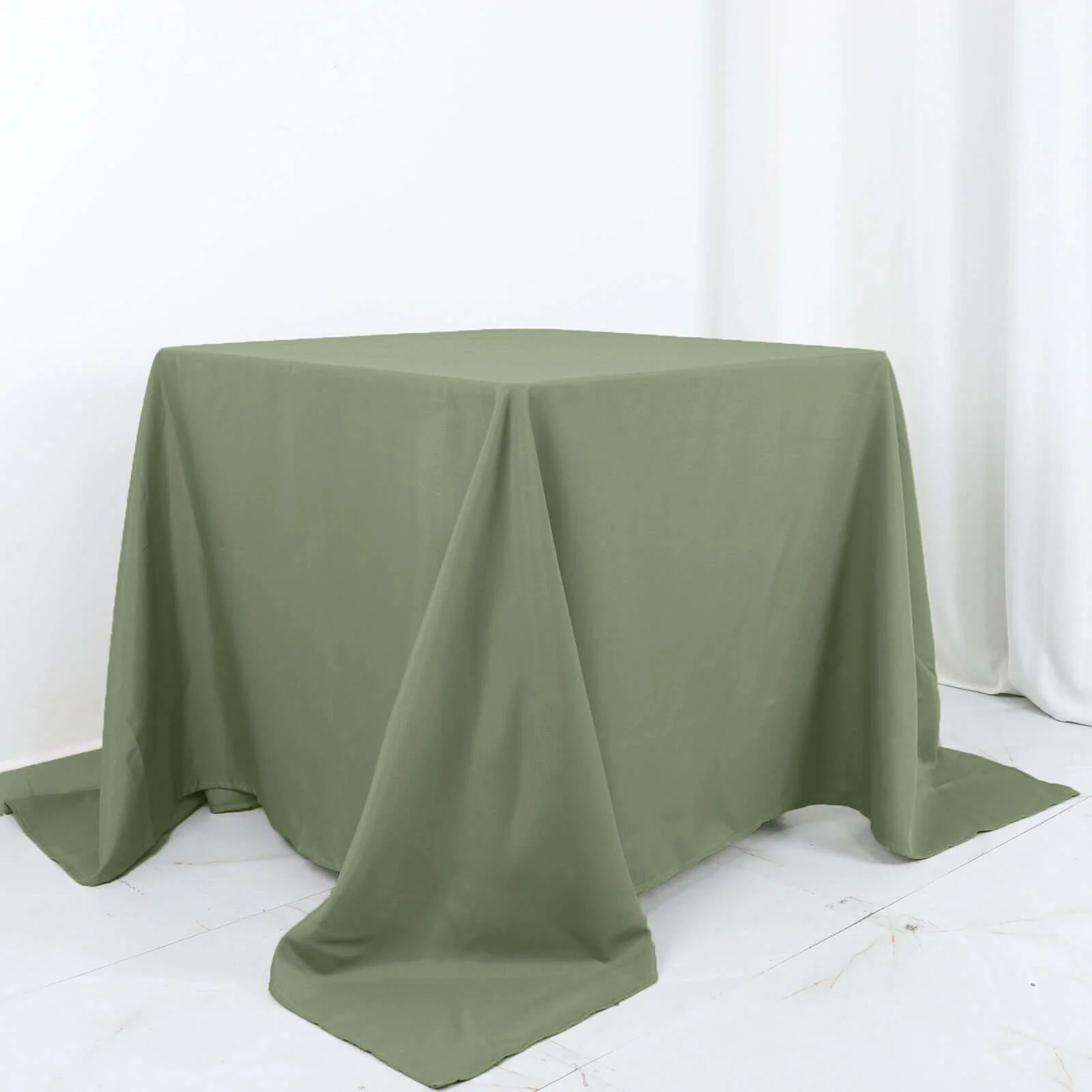 Polyester Square Tablecloth 90"x90" Dusty Sage Green - Wrinkle-Resistant & Durable Table Cover - Image 7