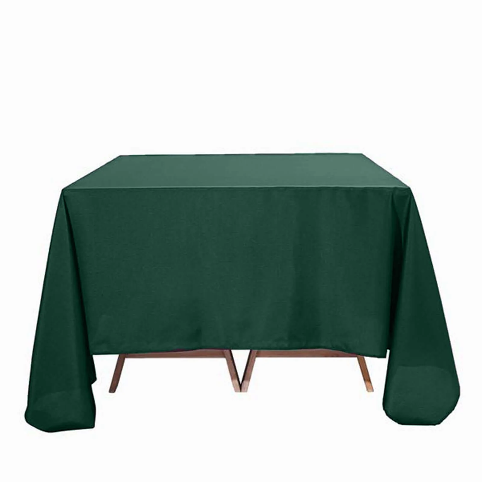 Polyester Square Tablecloth 90"x90" Hunter Emerald Green - Wrinkle-Resistant & Durable Table Cover - Image 5