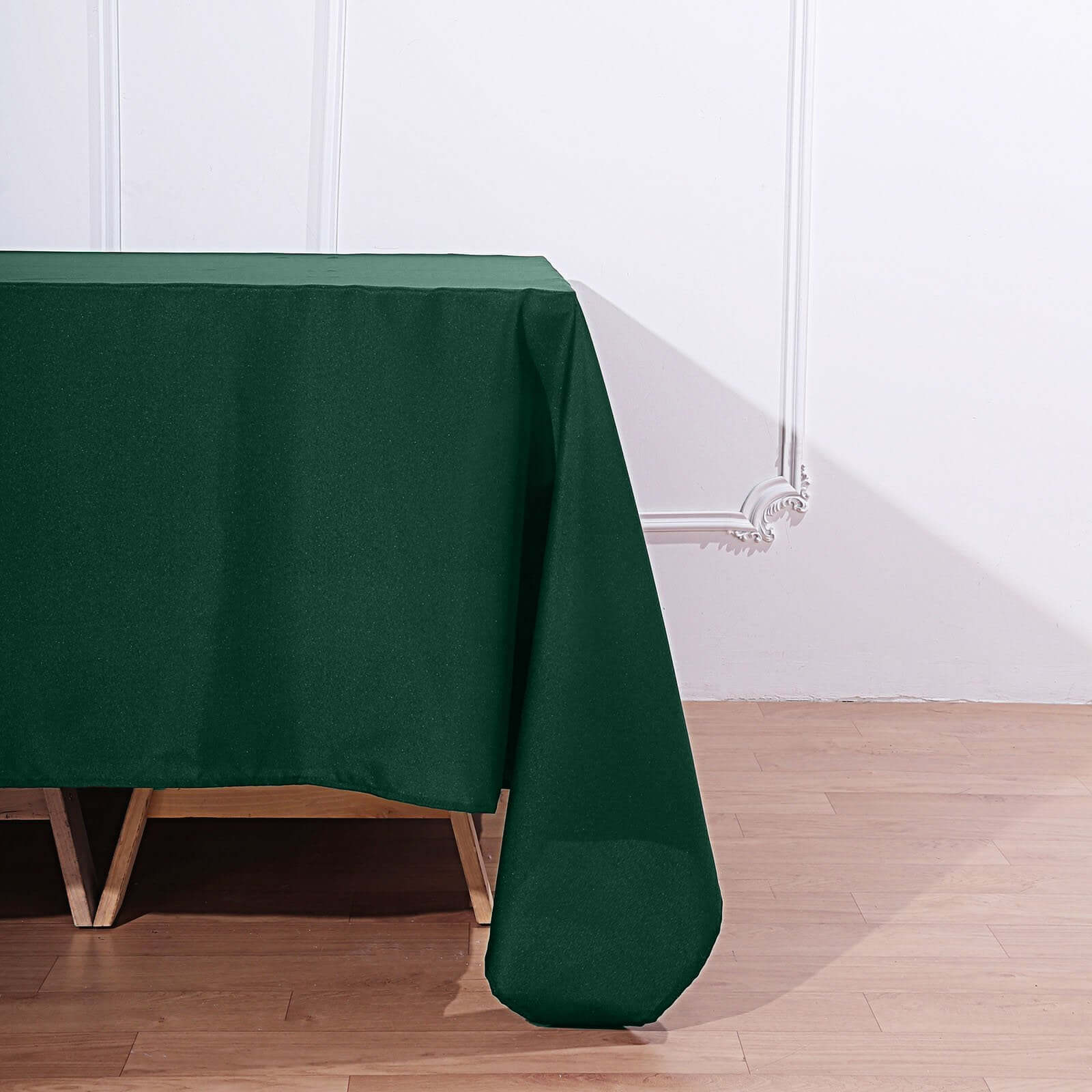 Polyester Square Tablecloth 90"x90" Hunter Emerald Green - Wrinkle-Resistant & Durable Table Cover - Image 7