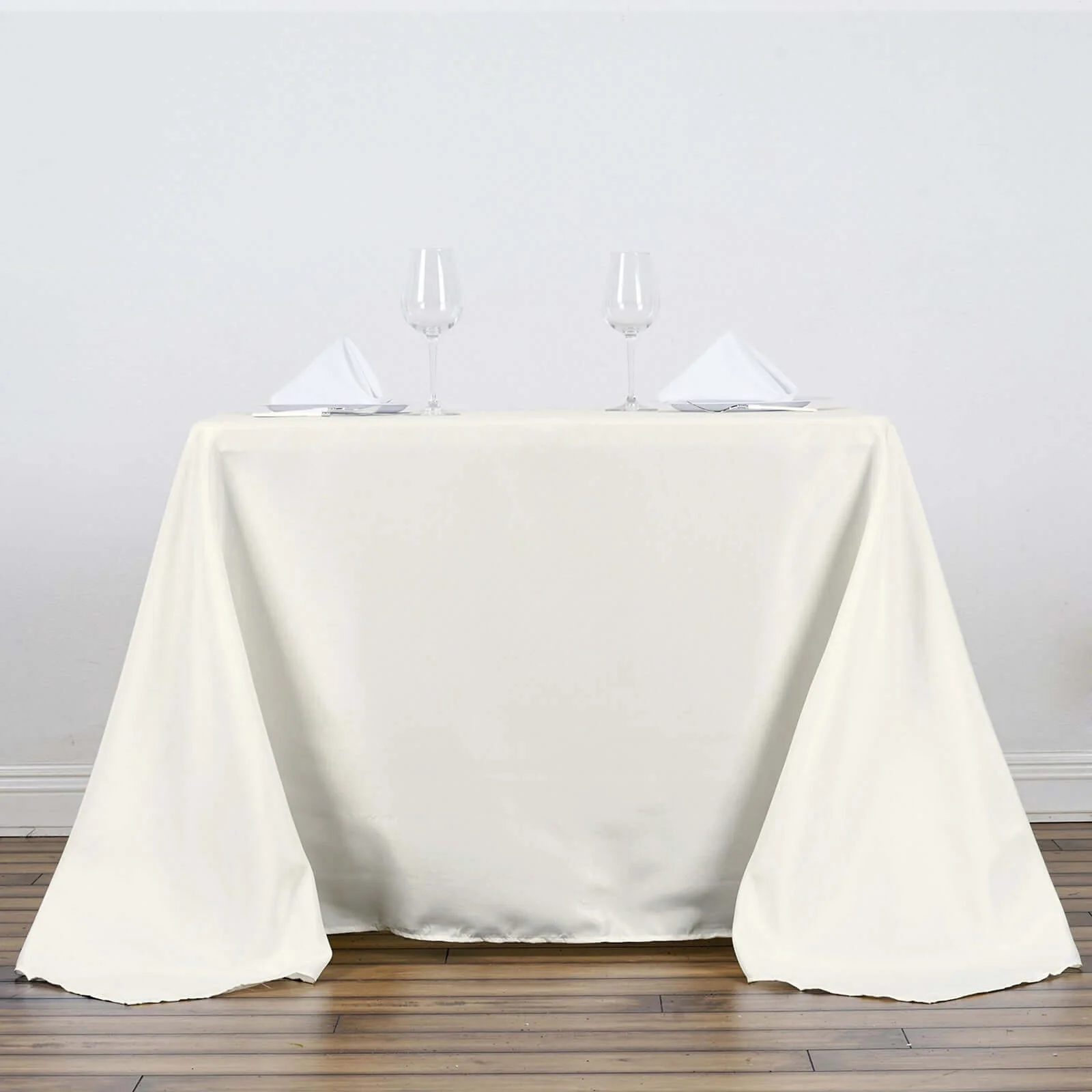 Polyester Square Tablecloth 90"x90" Ivory - Wrinkle-Resistant & Durable Table Cover - Image 5